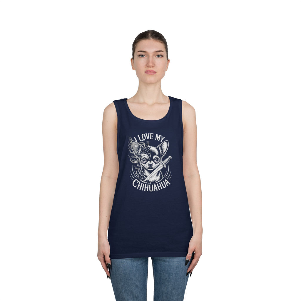 I Love My Chihuahua Tank Top, Funny Dog Lover Gift, Summer Fashion, Animal Lover Apparel, Beach Wear, Pet Owner Clothing