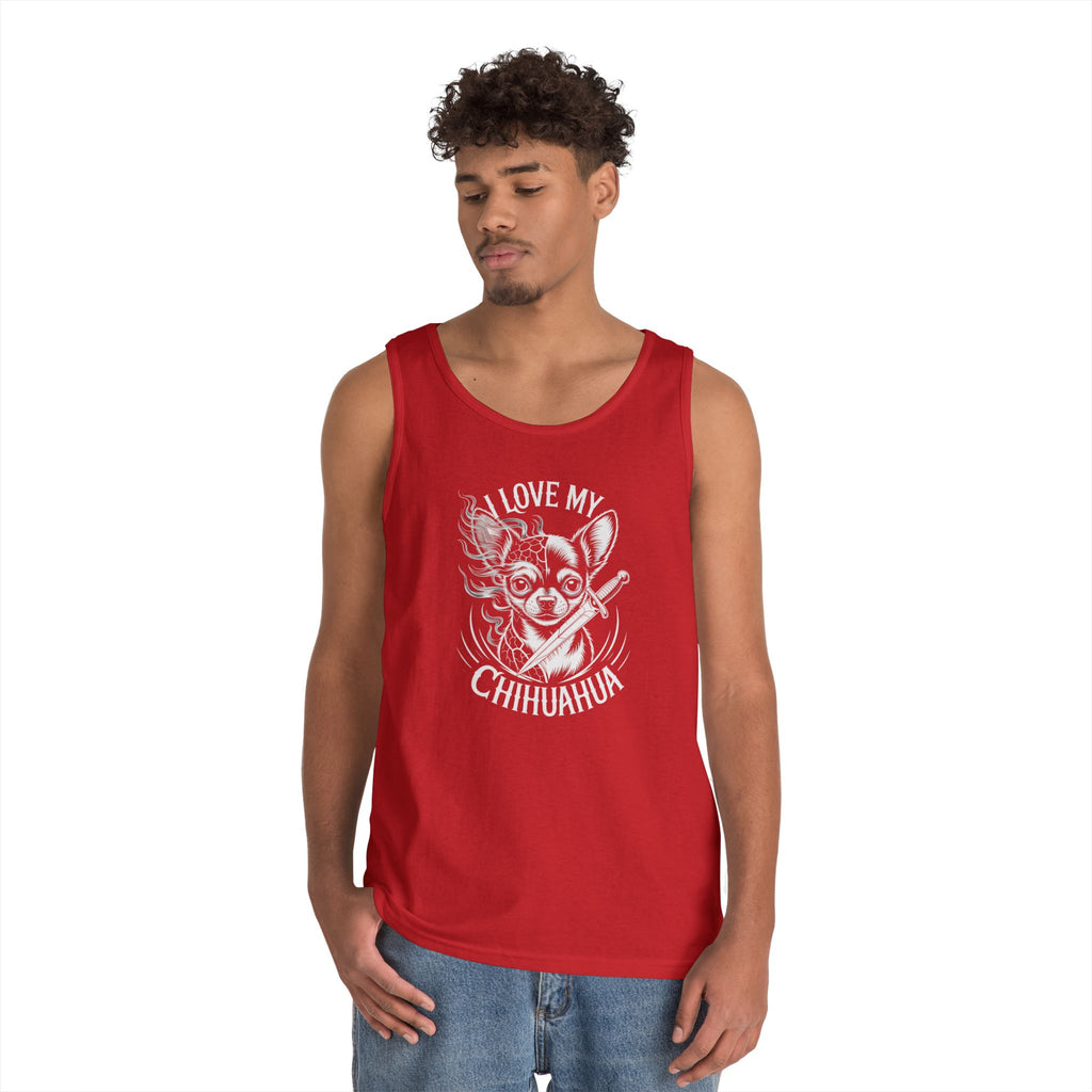 I Love My Chihuahua Tank Top, Funny Dog Lover Gift, Summer Fashion, Animal Lover Apparel, Beach Wear, Pet Owner Clothing