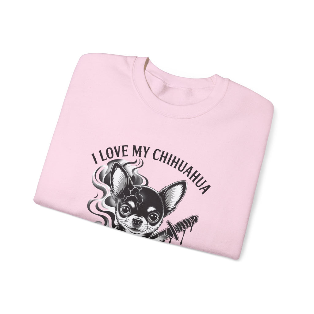 I Love My Chihuahua Unisex Heavy Blend™ Crewneck Sweatshirt  ,Cute Chihuahua Love Sweatshirt, Cozy Dog Lover Crewneck, Perfect Gift for Pet Owners, Animal Lover Apparel, Comfortable Everyday Wear