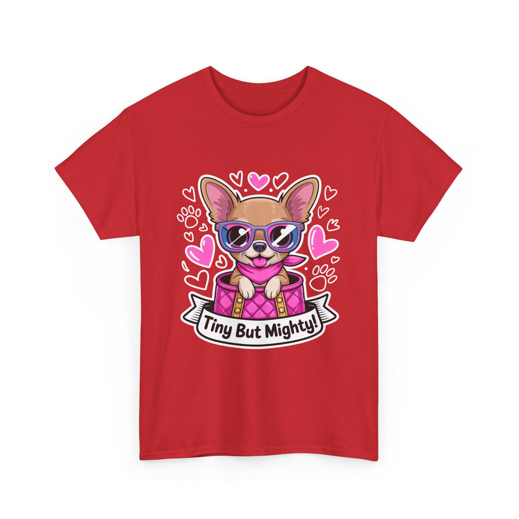 Tiny But Mighty Chihuahua Unisex Heavy Cotton Tee – Small Dog, Big Attitude!