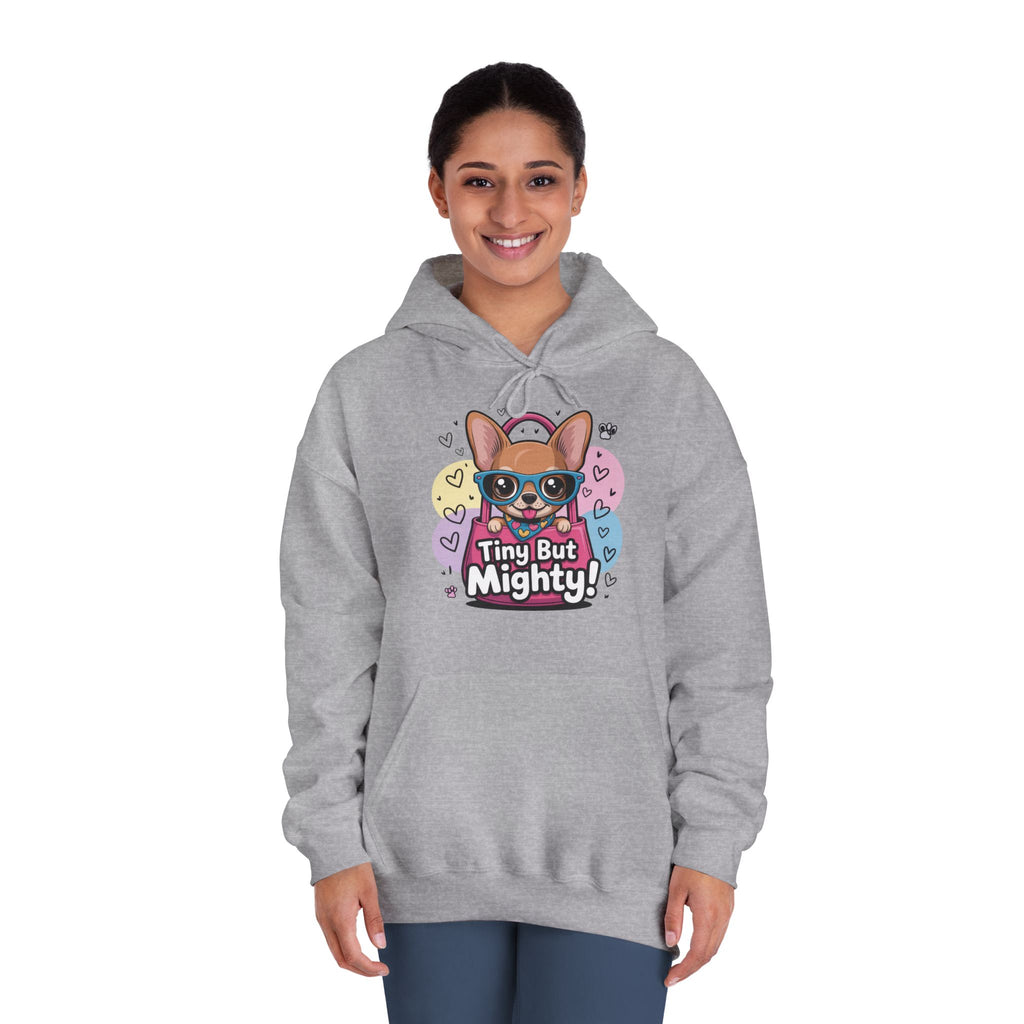Tiny But Mighty Unisex DryBlend® Hooded Sweatshirt  Tiny But Mighty Hoodie - Unisex Sweatshirt, Fun Graphic Sweatshirt, Pet Lover Gift, Cute Casual Wear, Dog-Themed Apparel