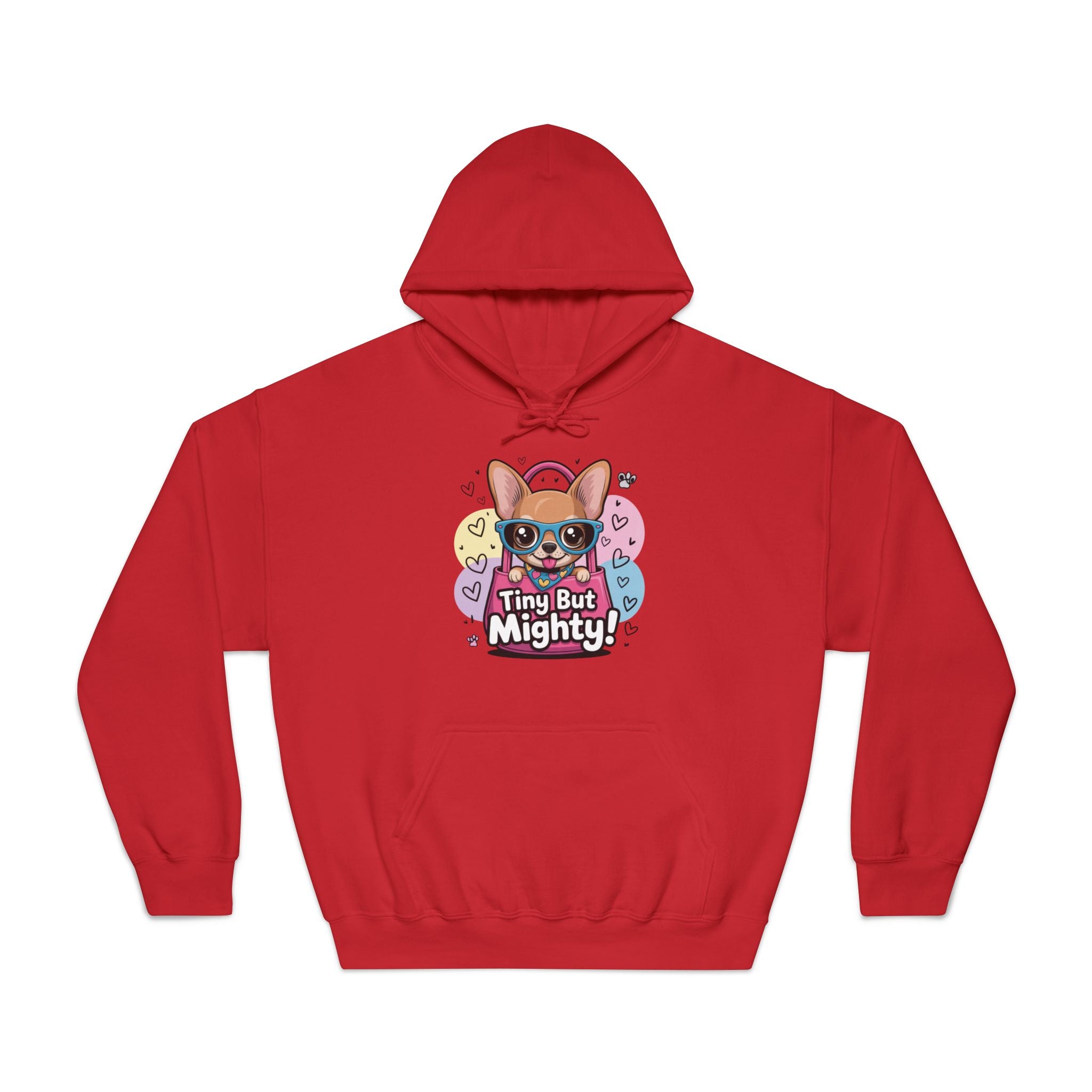 Tiny But Mighty Unisex DryBlend® Hooded Sweatshirt  Tiny But Mighty Hoodie - Unisex Sweatshirt, Fun Graphic Sweatshirt, Pet Lover Gift, Cute Casual Wear, Dog-Themed Apparel