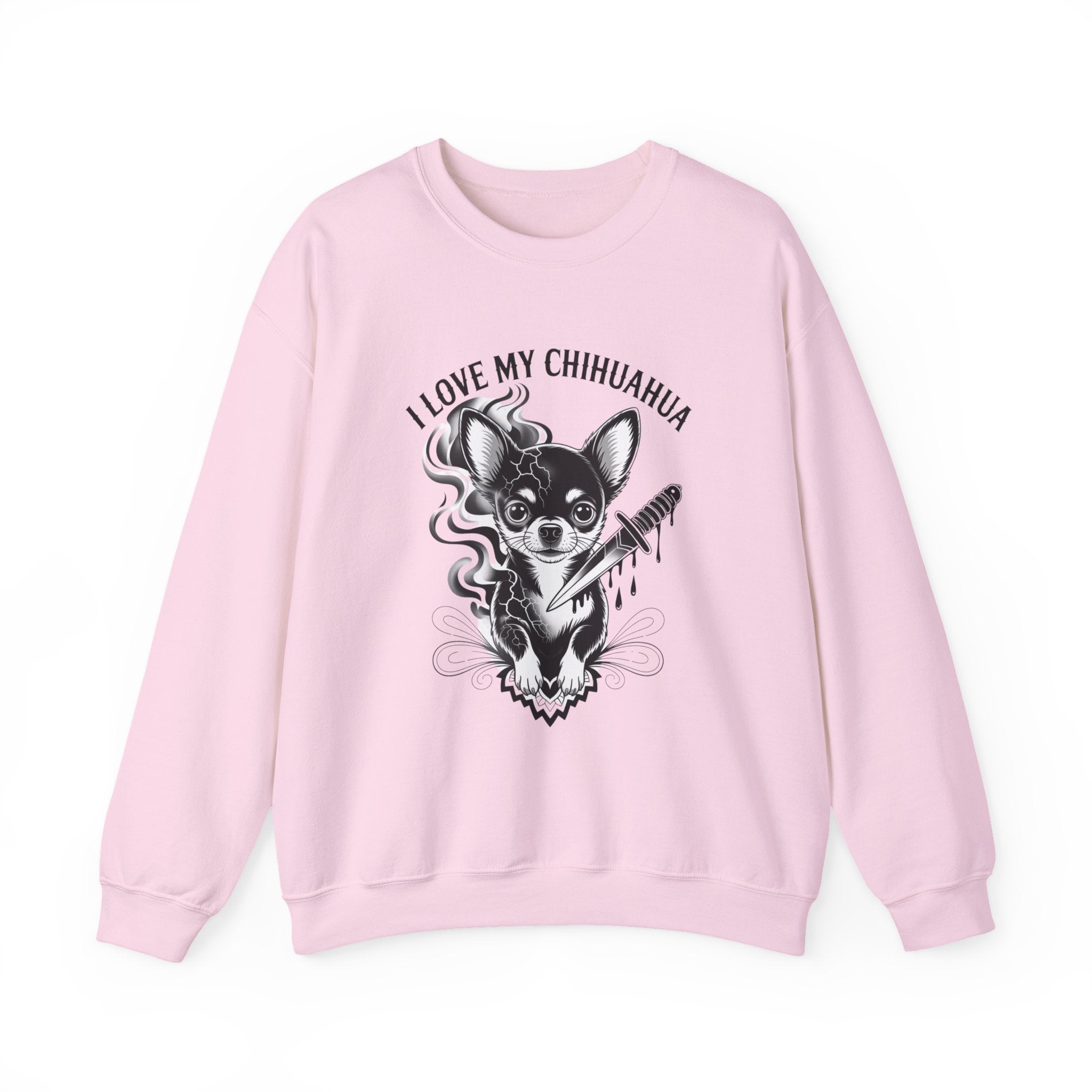 I Love My Chihuahua Unisex Heavy Blend™ Crewneck Sweatshirt  ,Cute Chihuahua Love Sweatshirt, Cozy Dog Lover Crewneck, Perfect Gift for Pet Owners, Animal Lover Apparel, Comfortable Everyday Wear
