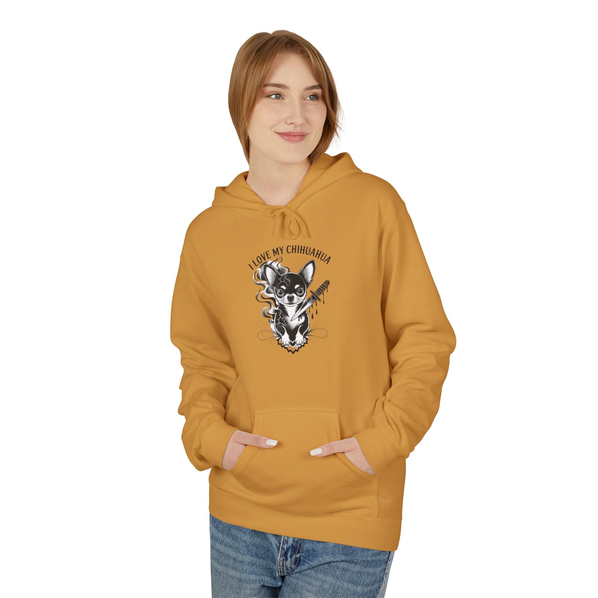 I Love My Chihuahua Unisex Midweight Softstyle Fleece Hoodie  Cozy Pet Lover Apparel | Gift for Dog Owners, Cute Animal Sweatshirt, Unique Dog Mom Gift