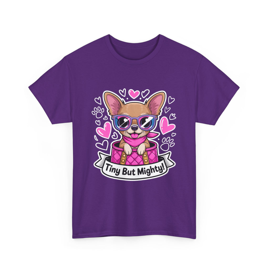 Tiny But Mighty Chihuahua Unisex Heavy Cotton Tee – Small Dog, Big Attitude!