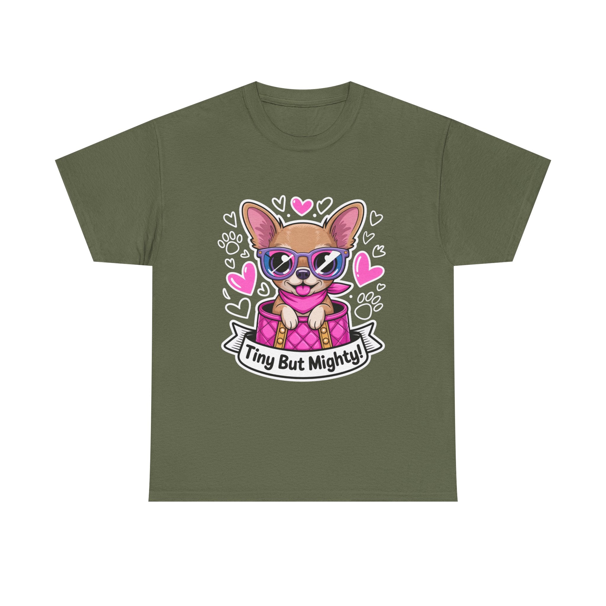 Tiny But Mighty Chihuahua Unisex Heavy Cotton Tee – Small Dog, Big Attitude!
