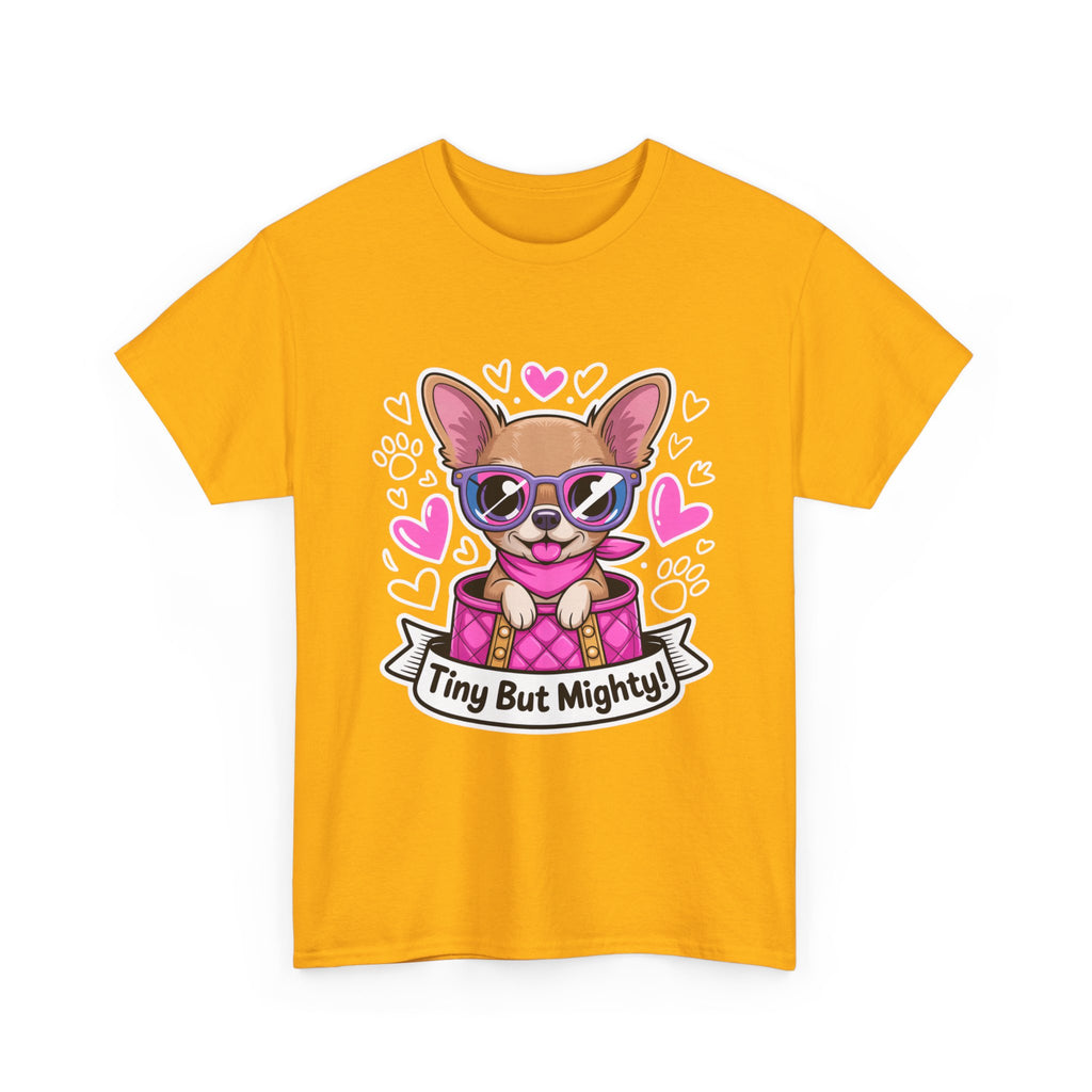 Tiny But Mighty Chihuahua Unisex Heavy Cotton Tee – Small Dog, Big Attitude!