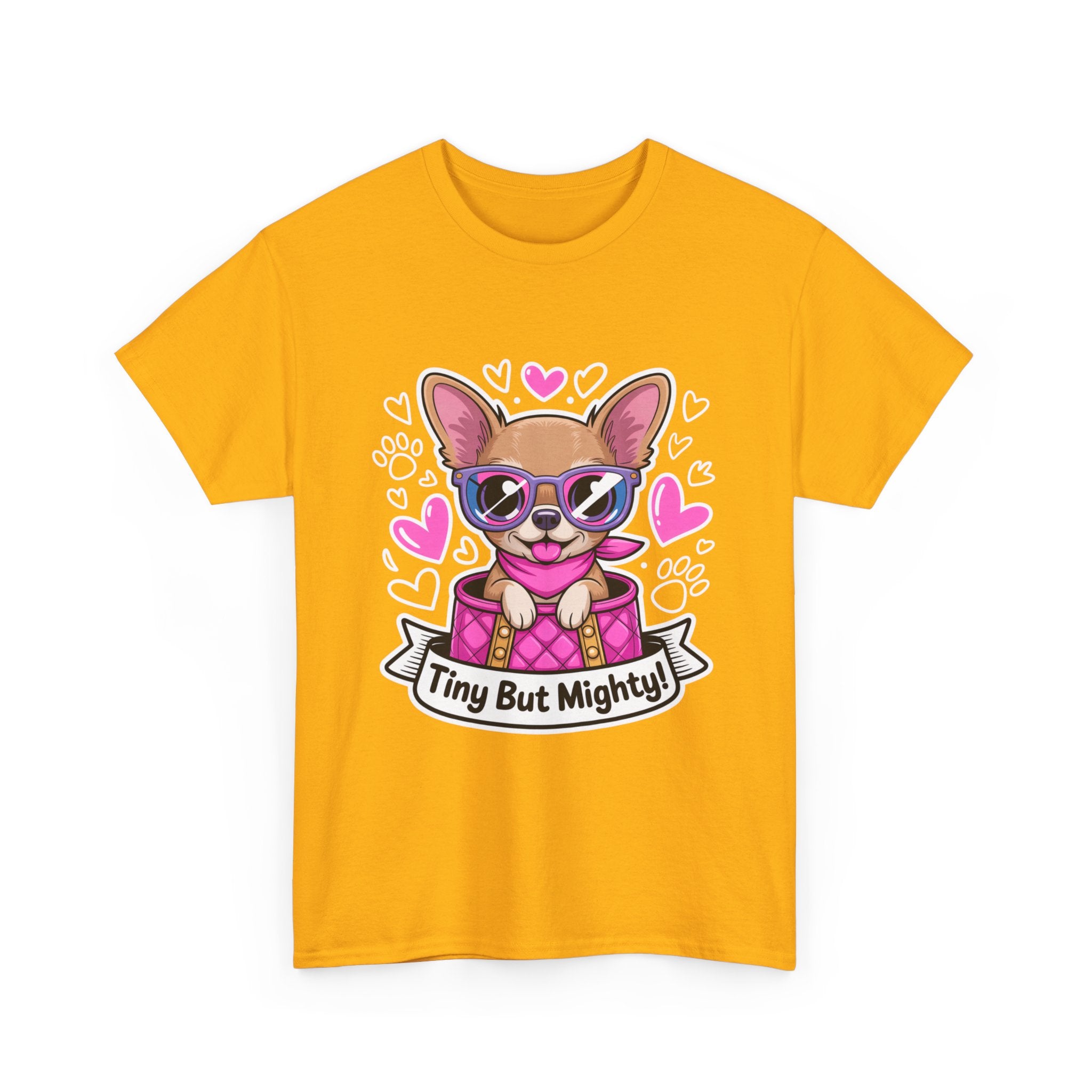 Tiny But Mighty Chihuahua Unisex Heavy Cotton Tee – Small Dog, Big Attitude!