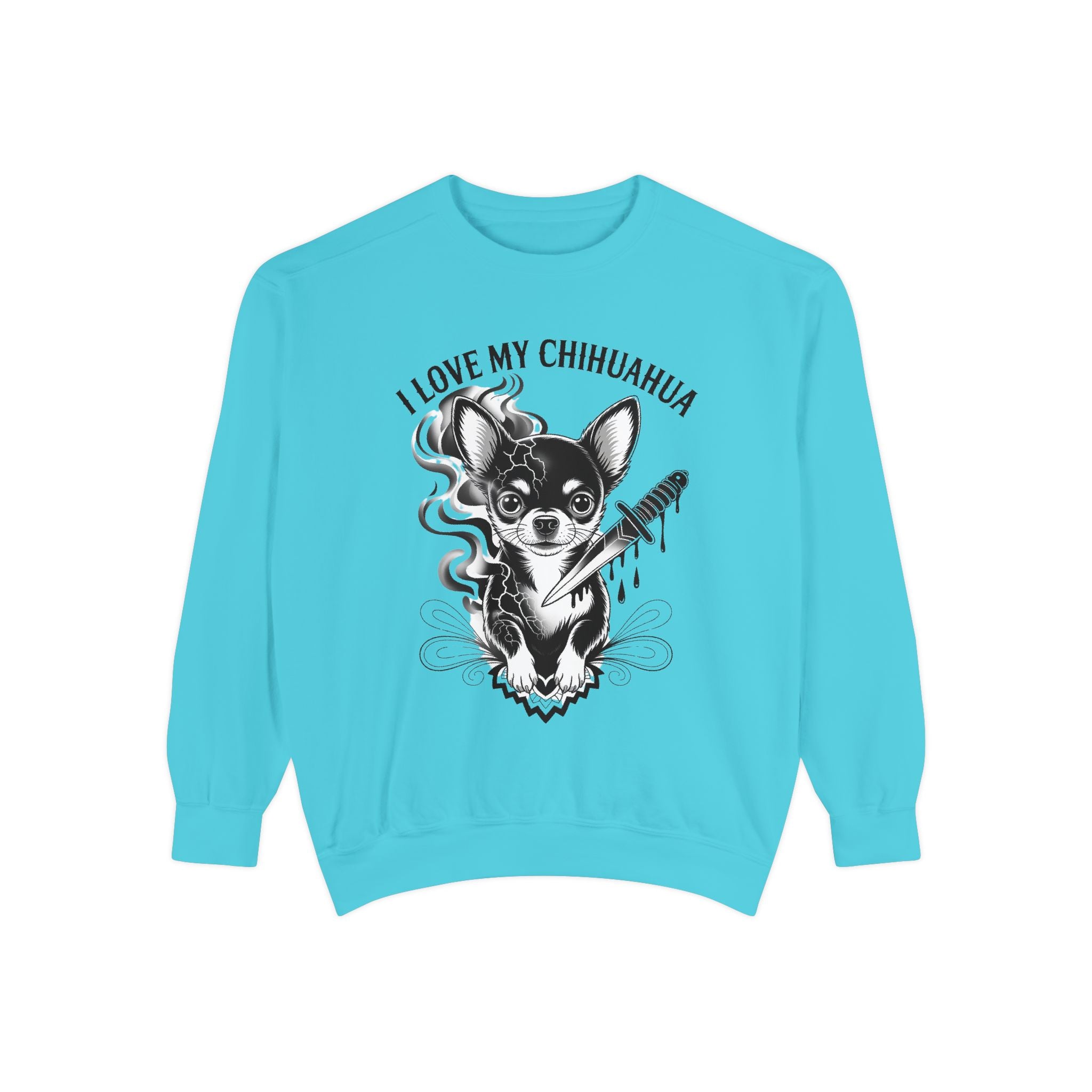 I Love My Chihuahua Unisex Garment-Dyed Sweatshirt Chihuahua Love Sweatshirt, Cozy Dog Lover Gift, Cute Pet Apparel, Animal Lover Sweatshirt, Unique Dog Lover Merch