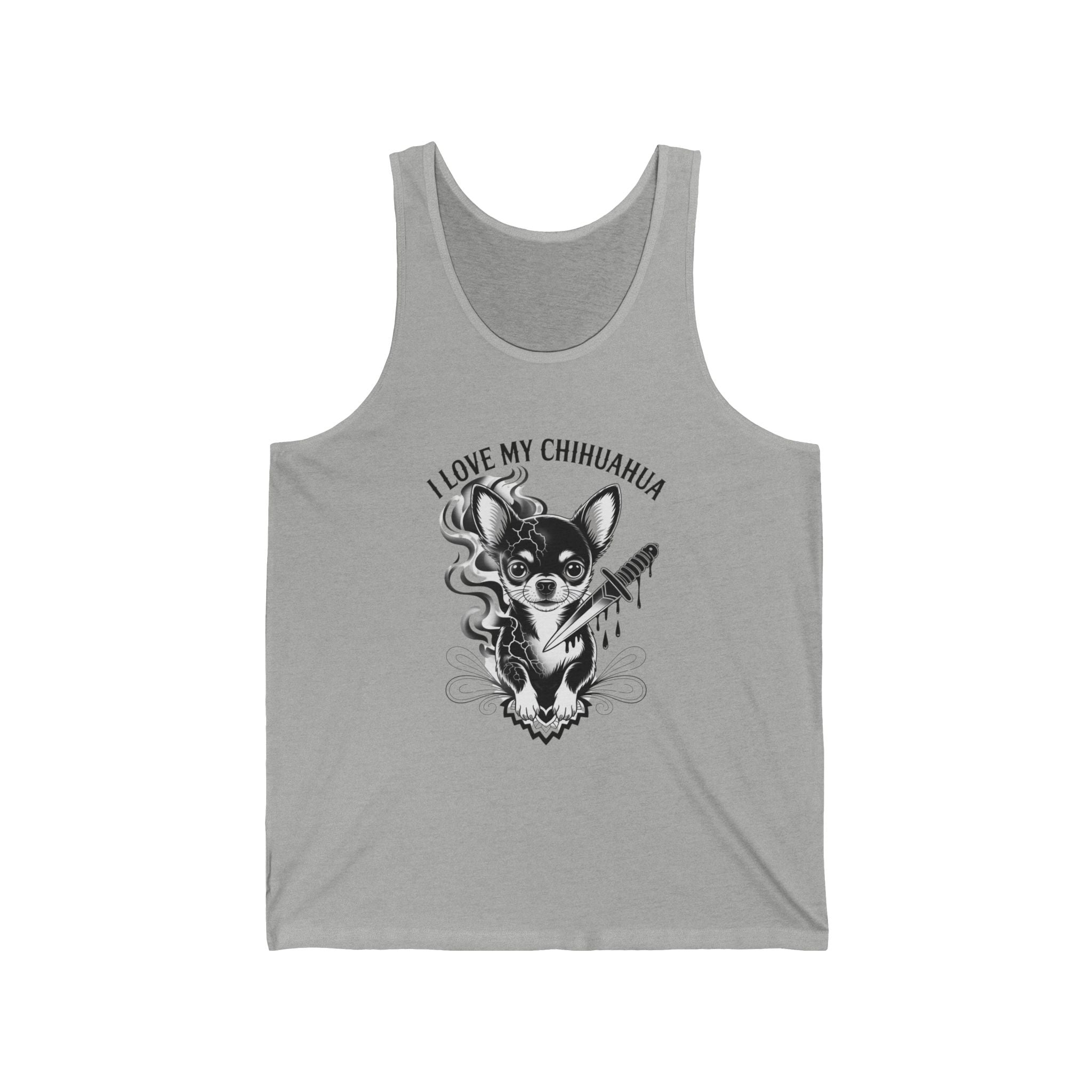 I Love My Chihuahua Unisex Jersey Tank Chihuahua Love Tank Top - I Love My Chihuahua Graphic Tee, Pet Lover Gift, Casual Summer Wear, Dog Mom Shirt, Animal Print Top