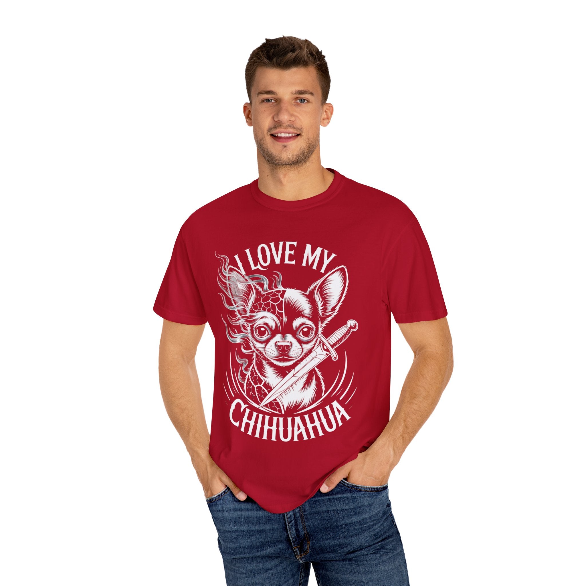 I Love My Chihuahua Unisex Garment-Dyed T-shirt