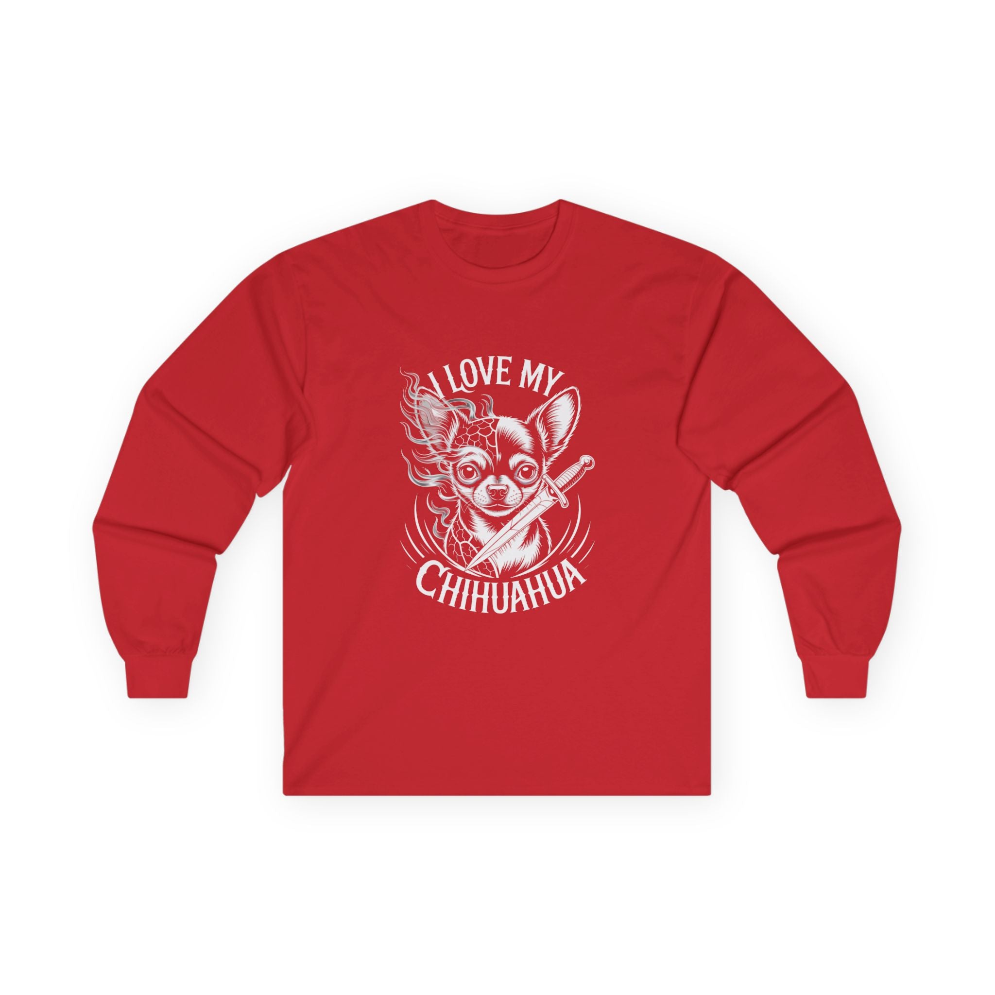 I Love My Chihuahua Unisex Ultra Cotton Long Sleeve Tee Cottagecore Cat Long Sleeve Tee -  Grunge Style, Vintage Vibe, Perfect for Cat Lovers, Gift for Her, Casual Wear, Unisex Tee