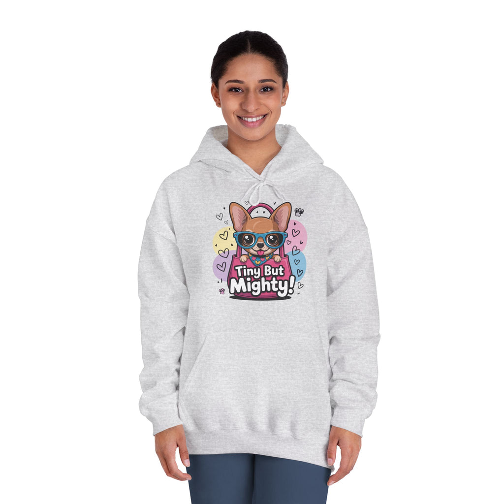 Tiny But Mighty Unisex DryBlend® Hooded Sweatshirt  Tiny But Mighty Hoodie - Unisex Sweatshirt, Fun Graphic Sweatshirt, Pet Lover Gift, Cute Casual Wear, Dog-Themed Apparel