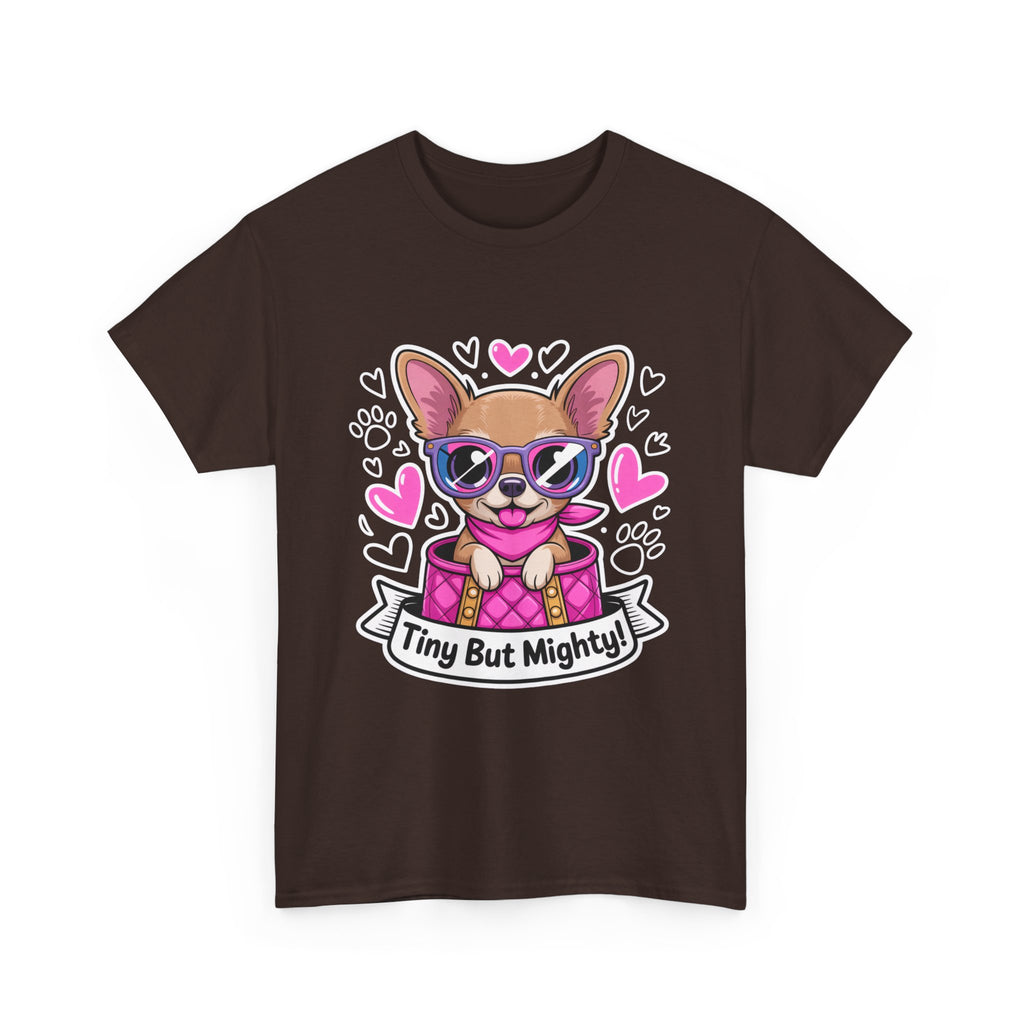 Tiny But Mighty Chihuahua Unisex Heavy Cotton Tee – Small Dog, Big Attitude!