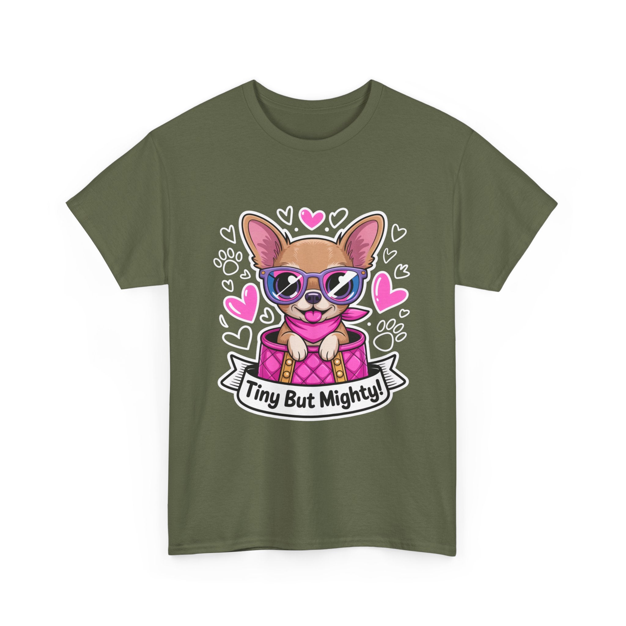 Tiny But Mighty Chihuahua Unisex Heavy Cotton Tee – Small Dog, Big Attitude!