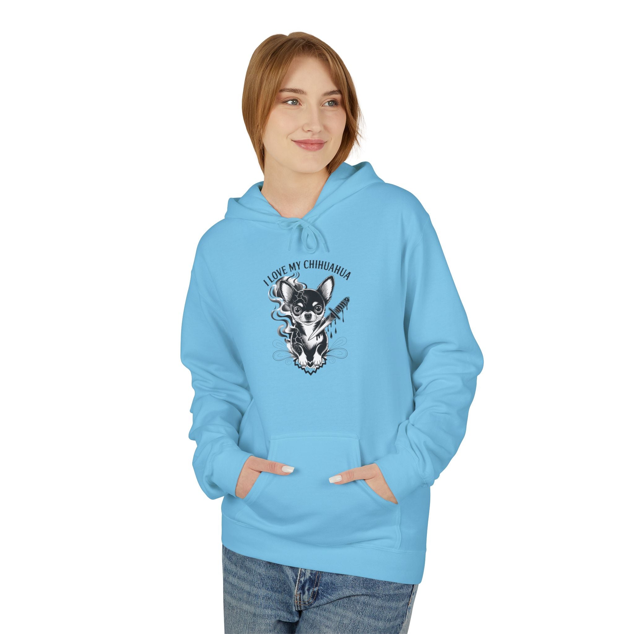 I Love My Chihuahua Unisex Midweight Softstyle Fleece Hoodie  Cozy Pet Lover Apparel | Gift for Dog Owners, Cute Animal Sweatshirt, Unique Dog Mom Gift