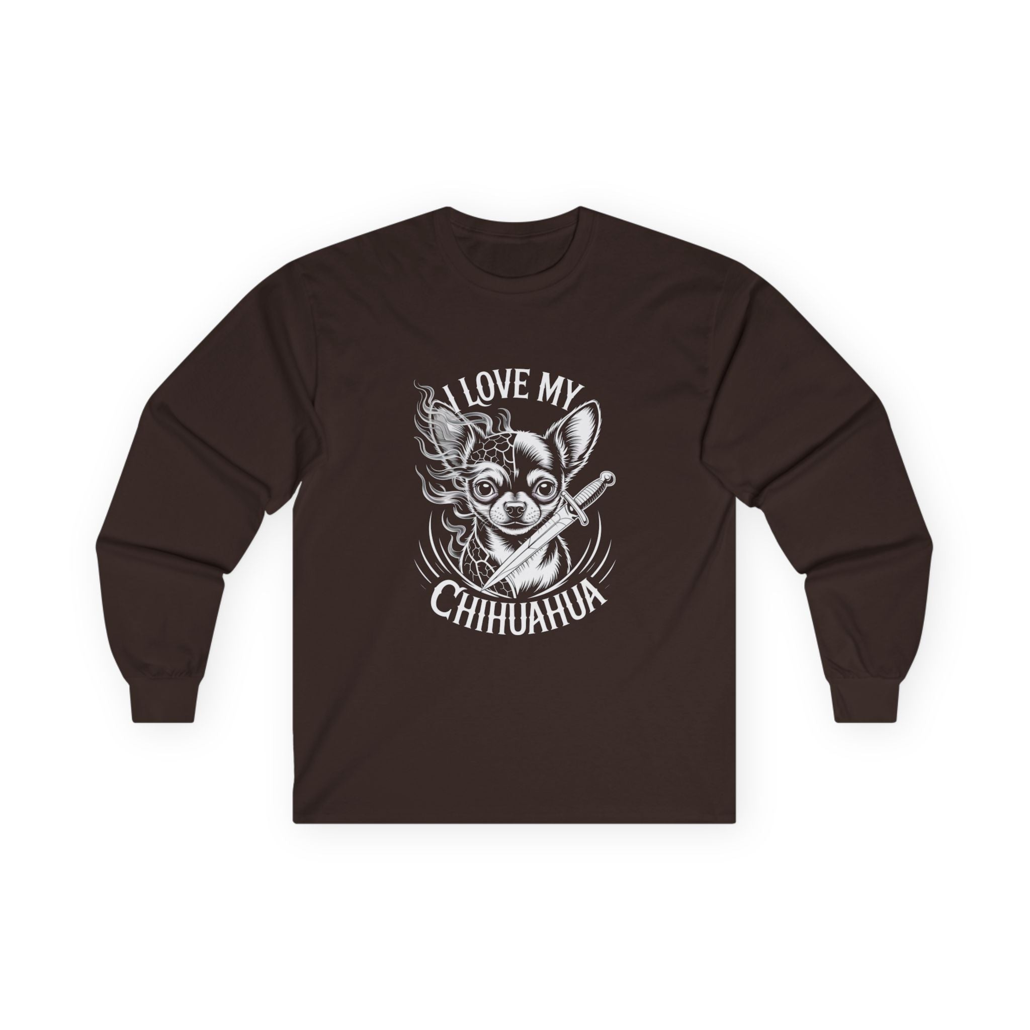 I Love My Chihuahua Unisex Ultra Cotton Long Sleeve Tee Cottagecore Cat Long Sleeve Tee -  Grunge Style, Vintage Vibe, Perfect for Cat Lovers, Gift for Her, Casual Wear, Unisex Tee
