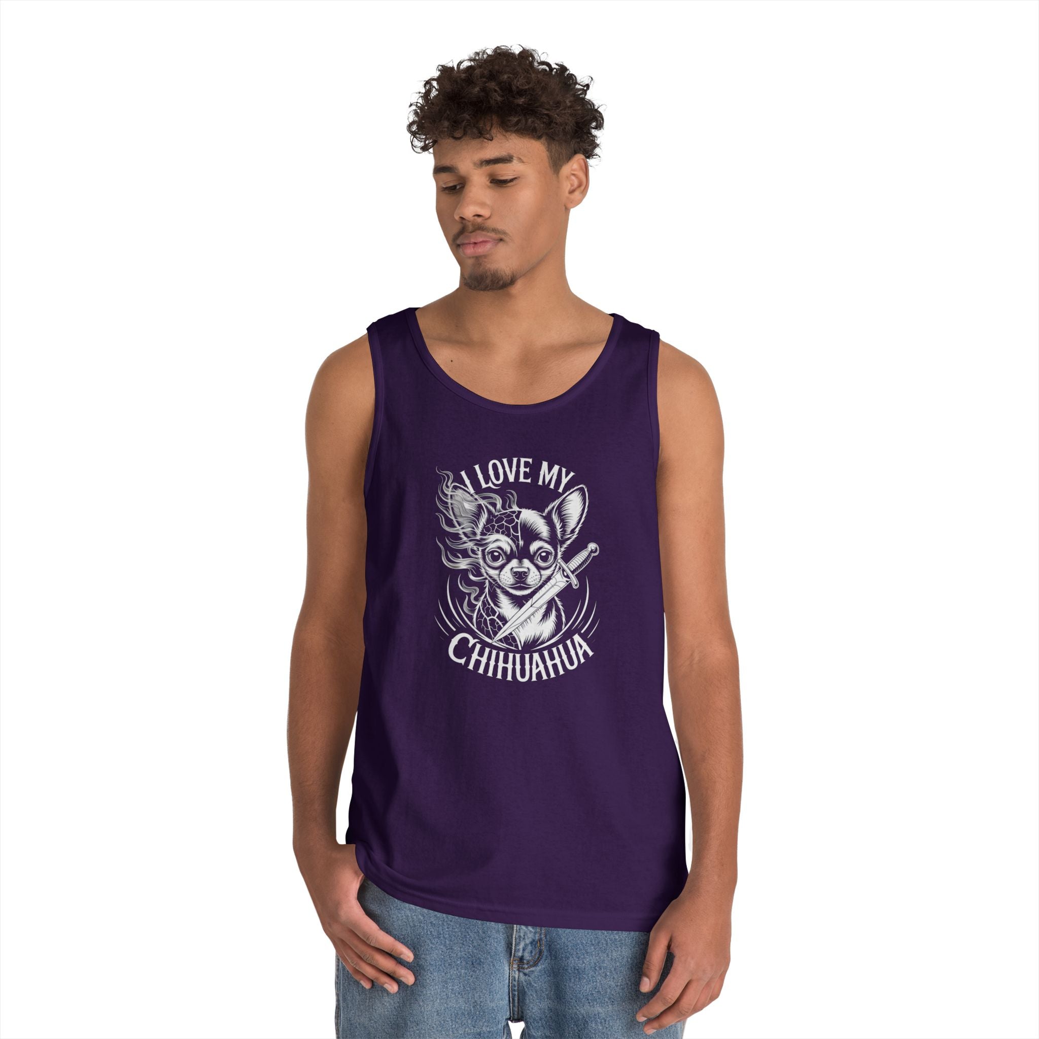 I Love My Chihuahua Tank Top, Funny Dog Lover Gift, Summer Fashion, Animal Lover Apparel, Beach Wear, Pet Owner Clothing