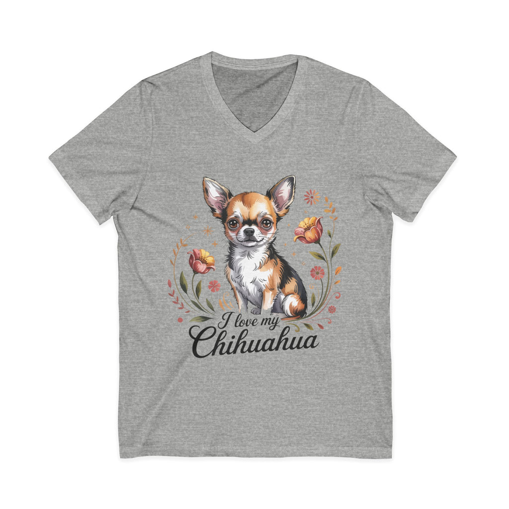 I Love My Chihuahua Unisex Jersey Short Sleeve V-Neck Tee