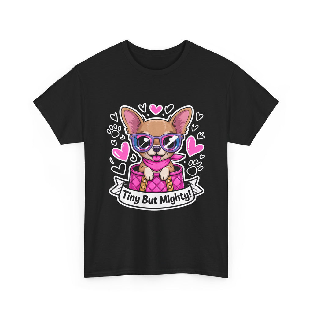 Tiny But Mighty Chihuahua Unisex Heavy Cotton Tee – Small Dog, Big Attitude!