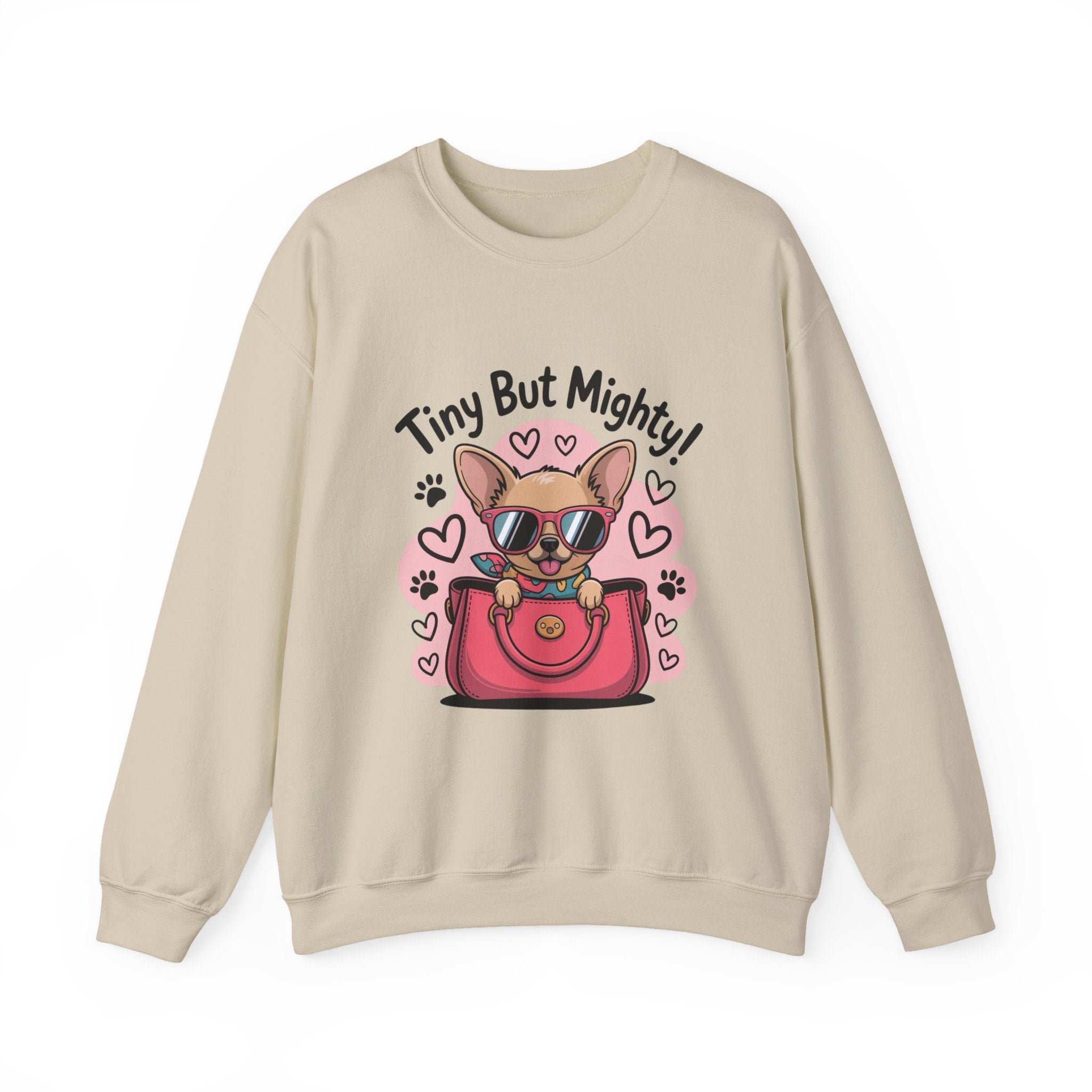 Tiny But Mighty Chihuahua Unisex Crewneck Sweatshirt – Cozy Power in Style