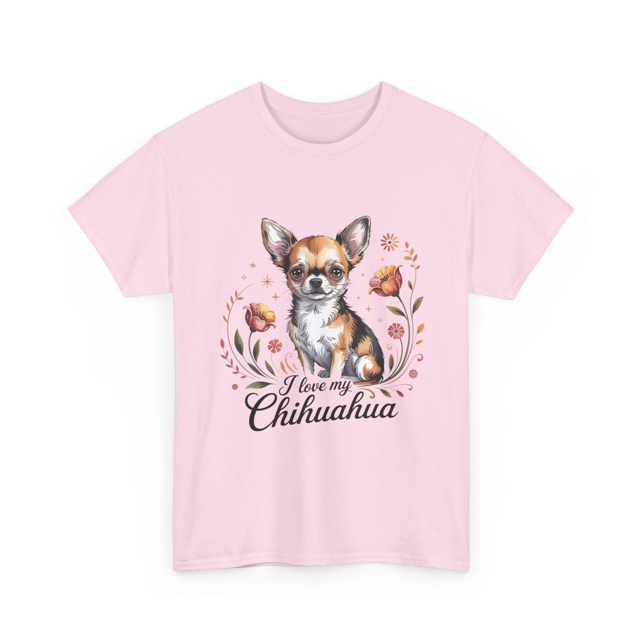 I Love My Chihuahua Unisex Heavy Cotton Tee – Classic Fit for Dog Lovers