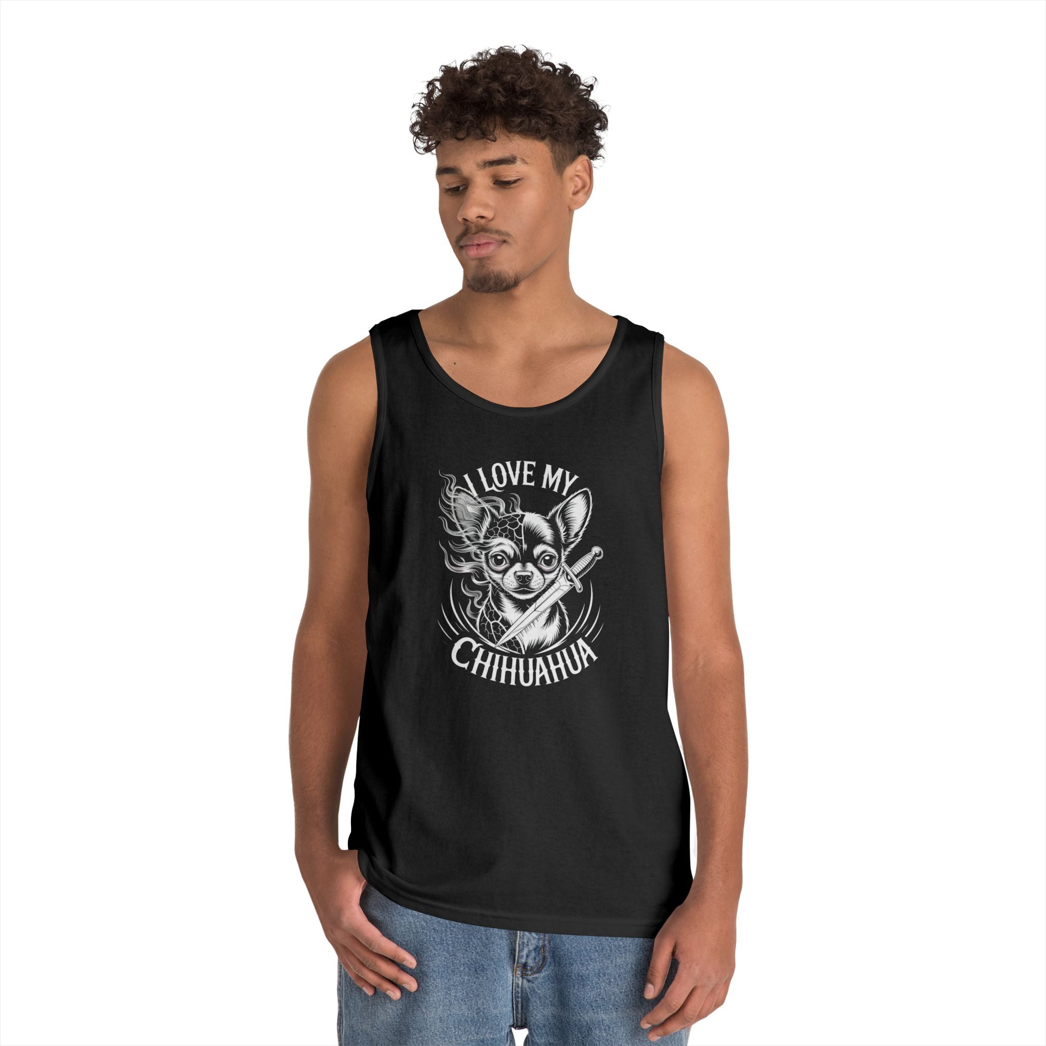 I Love My Chihuahua Tank Top, Funny Dog Lover Gift, Summer Fashion, Animal Lover Apparel, Beach Wear, Pet Owner Clothing