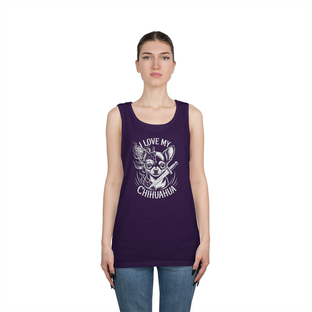 I Love My Chihuahua Tank Top, Funny Dog Lover Gift, Summer Fashion, Animal Lover Apparel, Beach Wear, Pet Owner Clothing