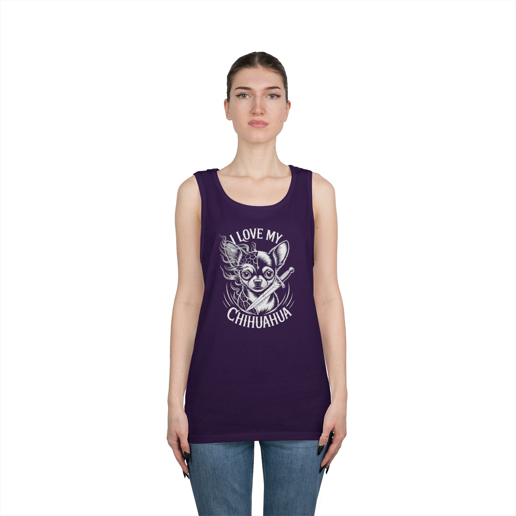 I Love My Chihuahua Tank Top, Funny Dog Lover Gift, Summer Fashion, Animal Lover Apparel, Beach Wear, Pet Owner Clothing