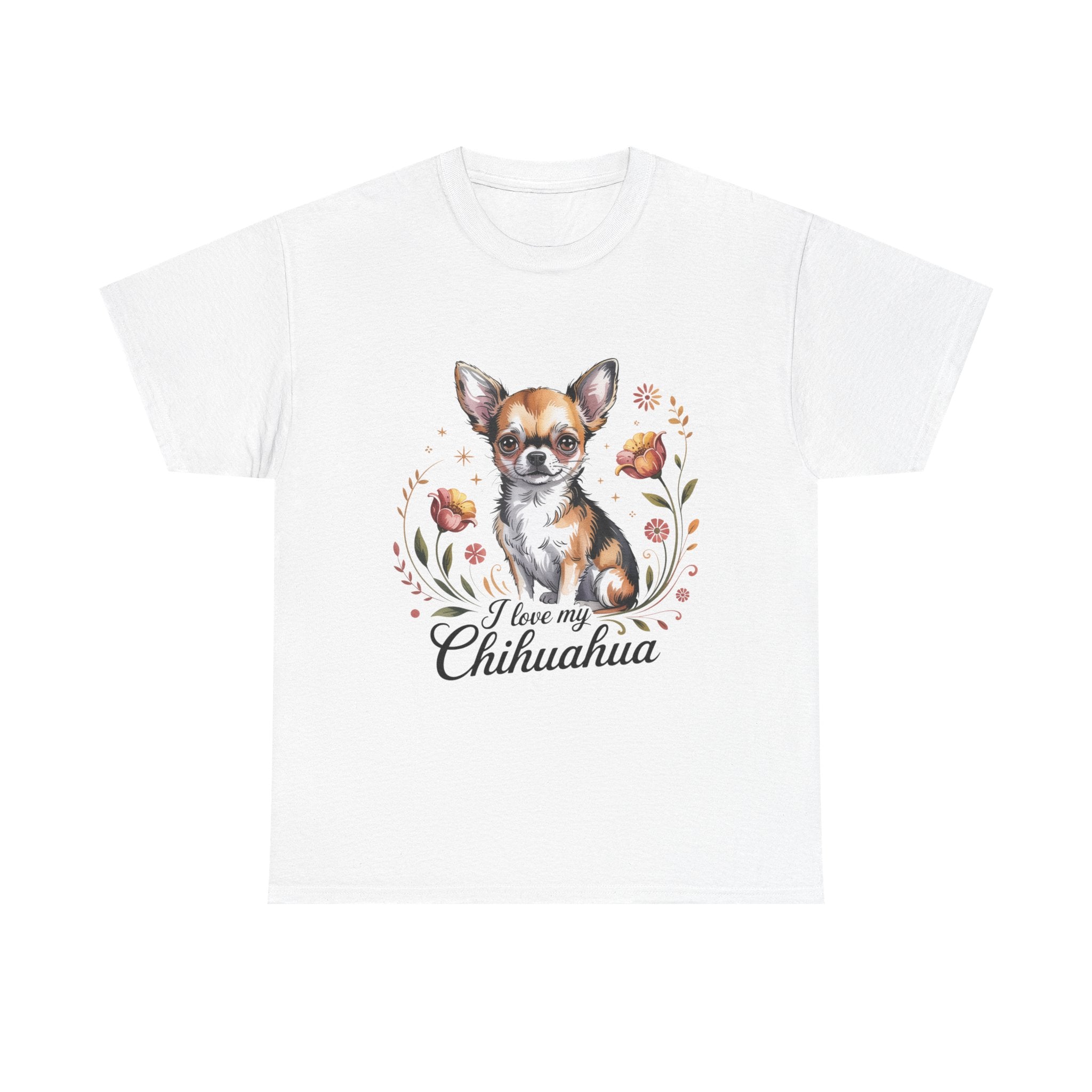 I Love My Chihuahua Unisex Heavy Cotton Tee – Classic Fit for Dog Lovers