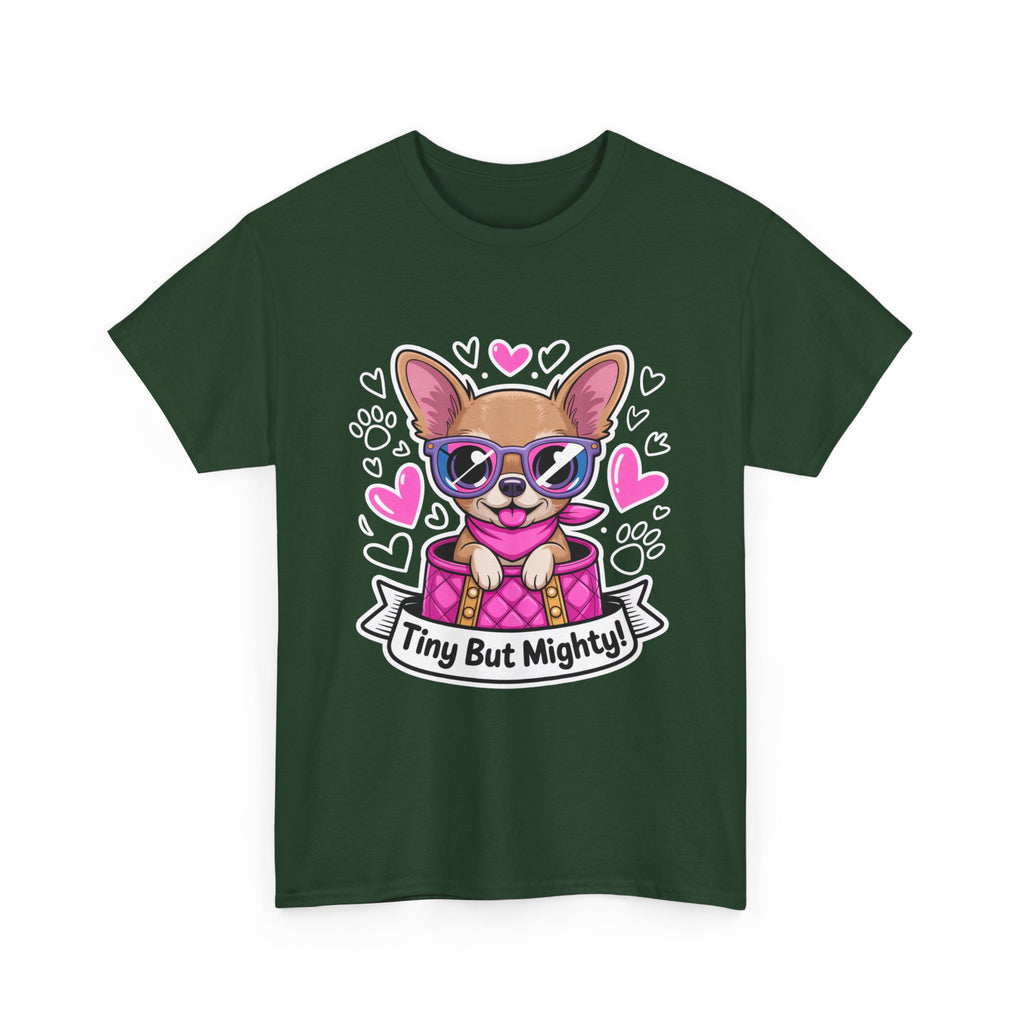 Tiny But Mighty Chihuahua Unisex Heavy Cotton Tee – Small Dog, Big Attitude!