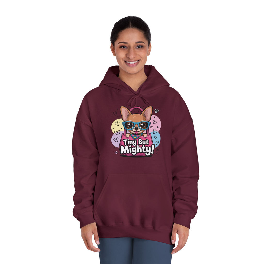 Tiny But Mighty Unisex DryBlend® Hooded Sweatshirt  Tiny But Mighty Hoodie - Unisex Sweatshirt, Fun Graphic Sweatshirt, Pet Lover Gift, Cute Casual Wear, Dog-Themed Apparel