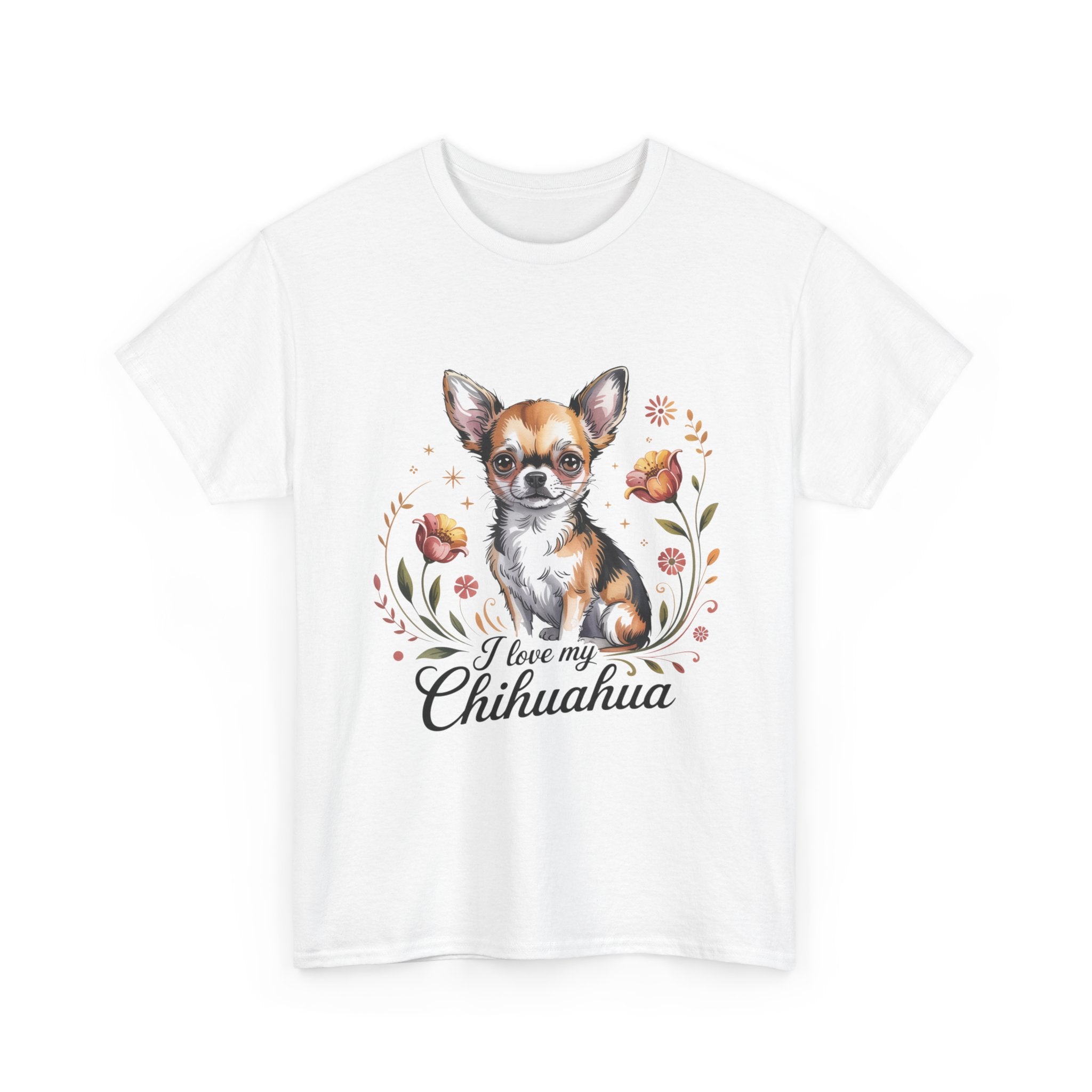 I Love My Chihuahua Unisex Heavy Cotton Tee – Classic Fit for Dog Lovers