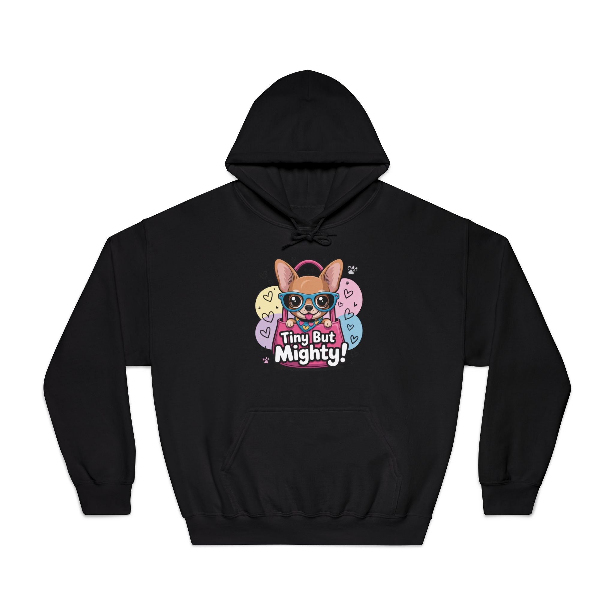 Tiny But Mighty Unisex DryBlend® Hooded Sweatshirt  Tiny But Mighty Hoodie - Unisex Sweatshirt, Fun Graphic Sweatshirt, Pet Lover Gift, Cute Casual Wear, Dog-Themed Apparel