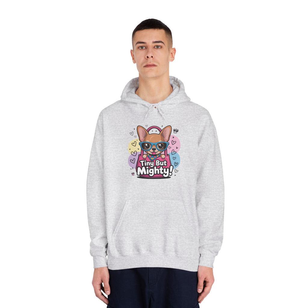 Tiny But Mighty Unisex DryBlend® Hooded Sweatshirt  Tiny But Mighty Hoodie - Unisex Sweatshirt, Fun Graphic Sweatshirt, Pet Lover Gift, Cute Casual Wear, Dog-Themed Apparel