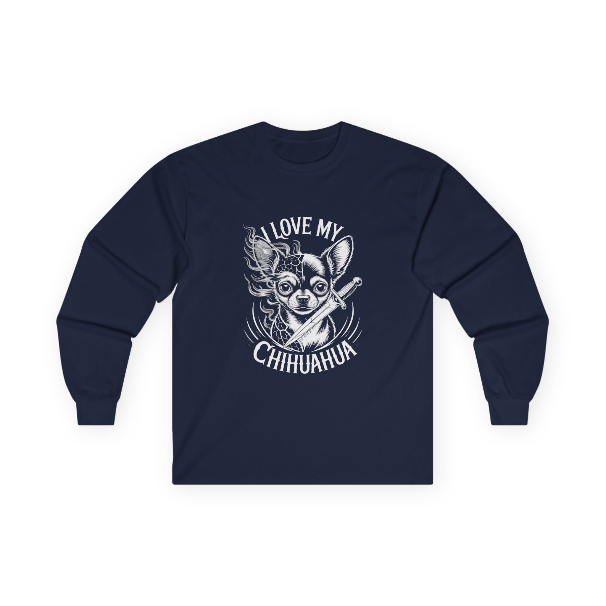 I Love My Chihuahua Unisex Ultra Cotton Long Sleeve Tee Cottagecore Cat Long Sleeve Tee -  Grunge Style, Vintage Vibe, Perfect for Cat Lovers, Gift for Her, Casual Wear, Unisex Tee