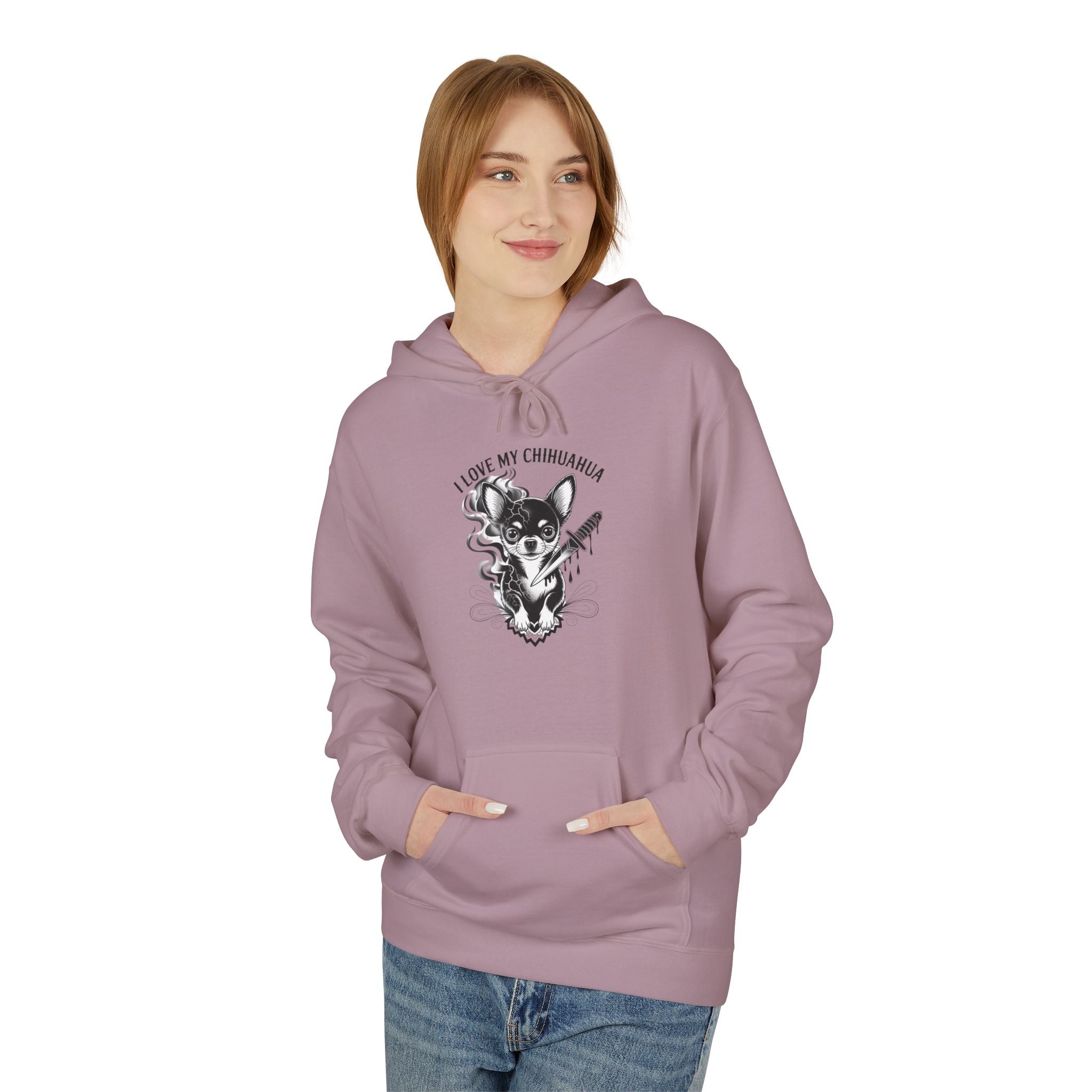 I Love My Chihuahua Unisex Midweight Softstyle Fleece Hoodie  Cozy Pet Lover Apparel | Gift for Dog Owners, Cute Animal Sweatshirt, Unique Dog Mom Gift