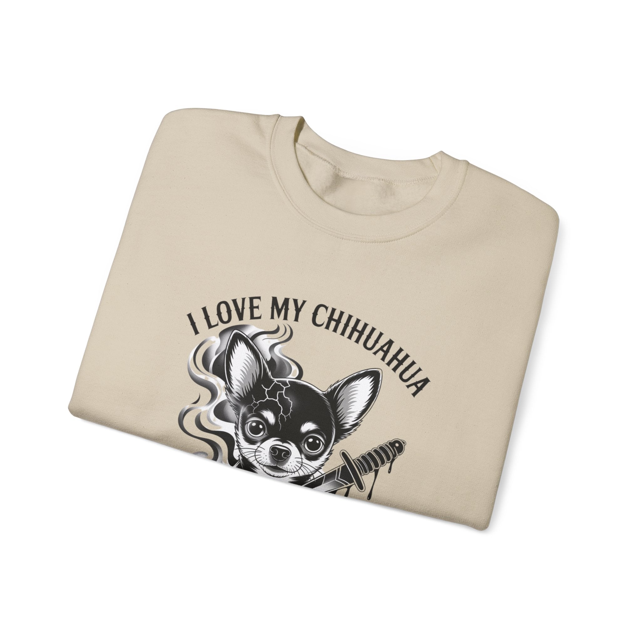 I Love My Chihuahua Unisex Heavy Blend™ Crewneck Sweatshirt  ,Cute Chihuahua Love Sweatshirt, Cozy Dog Lover Crewneck, Perfect Gift for Pet Owners, Animal Lover Apparel, Comfortable Everyday Wear