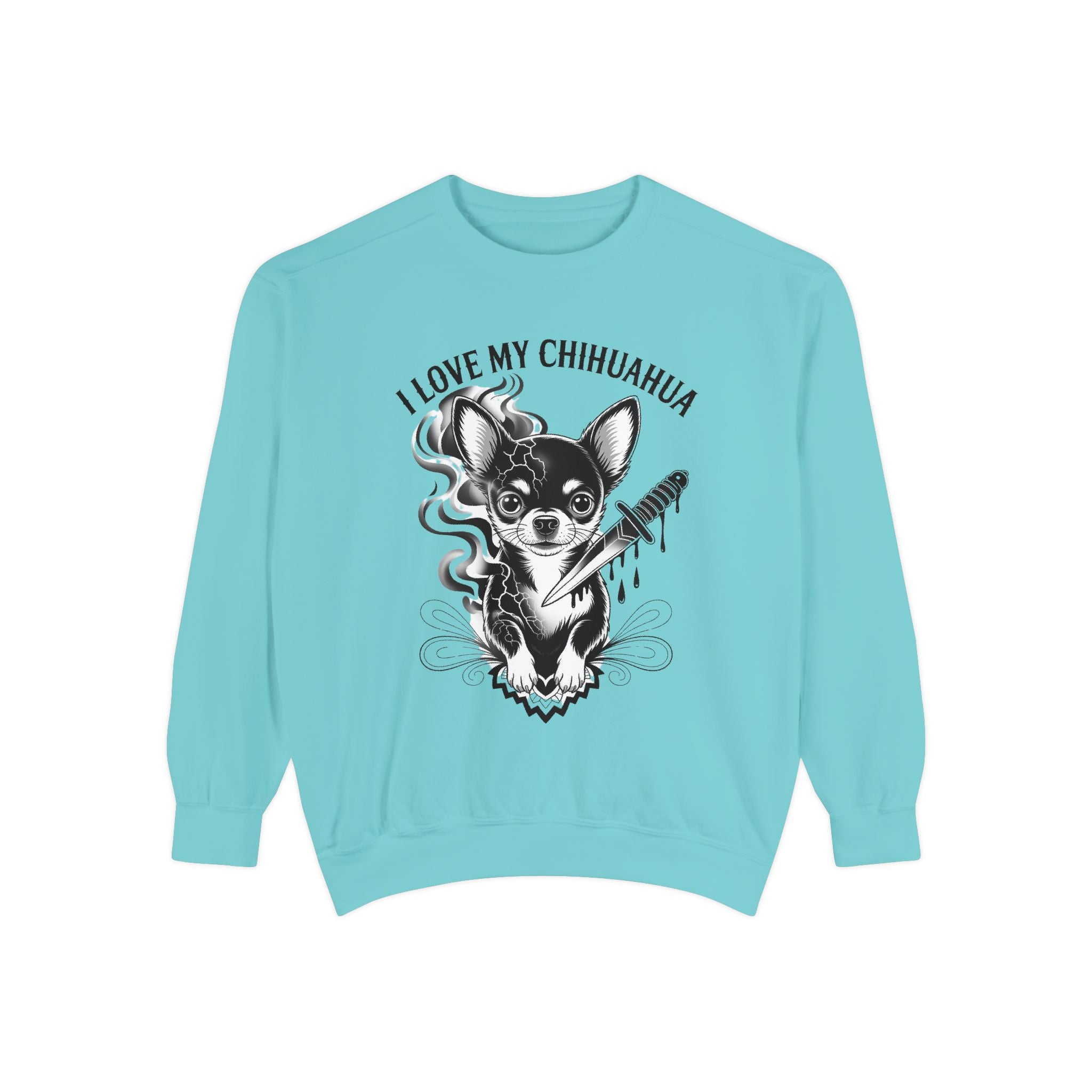 I Love My Chihuahua Unisex Garment-Dyed Sweatshirt Chihuahua Love Sweatshirt, Cozy Dog Lover Gift, Cute Pet Apparel, Animal Lover Sweatshirt, Unique Dog Lover Merch