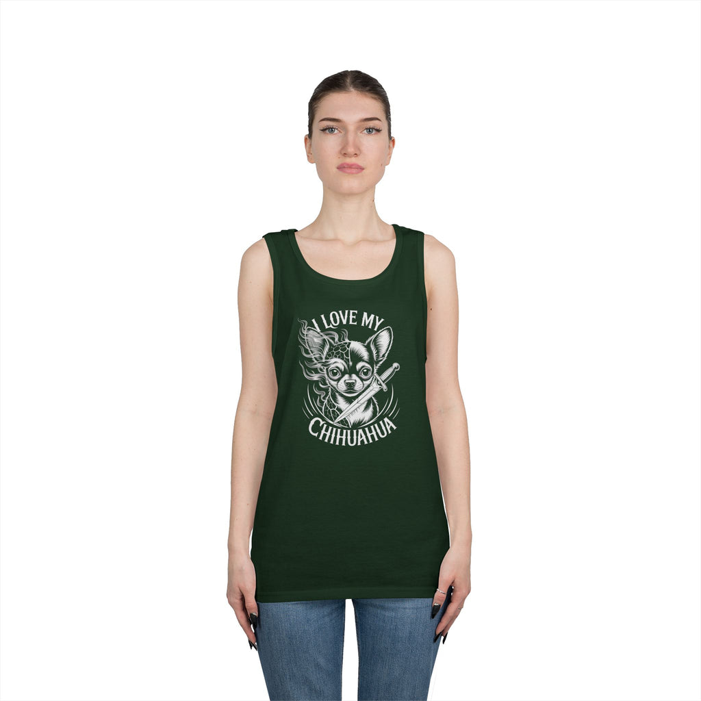 I Love My Chihuahua Tank Top, Funny Dog Lover Gift, Summer Fashion, Animal Lover Apparel, Beach Wear, Pet Owner Clothing