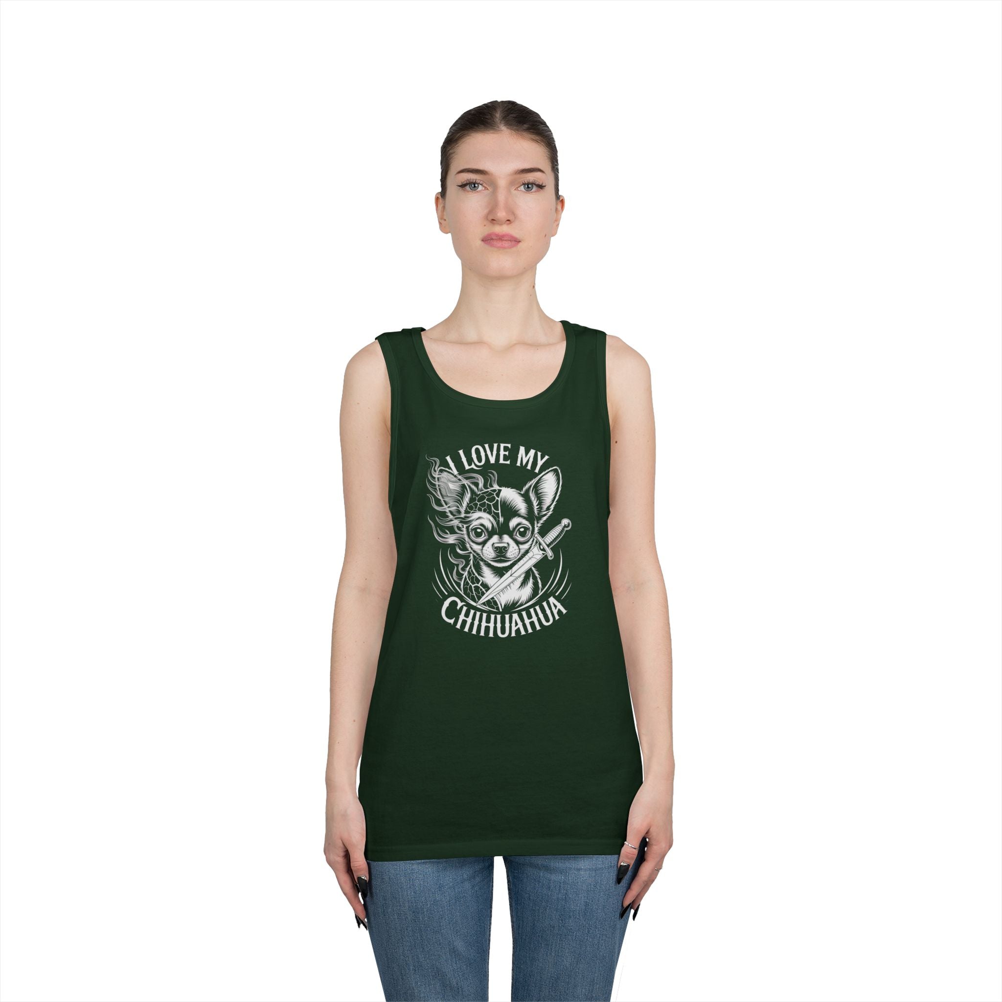 I Love My Chihuahua Tank Top, Funny Dog Lover Gift, Summer Fashion, Animal Lover Apparel, Beach Wear, Pet Owner Clothing