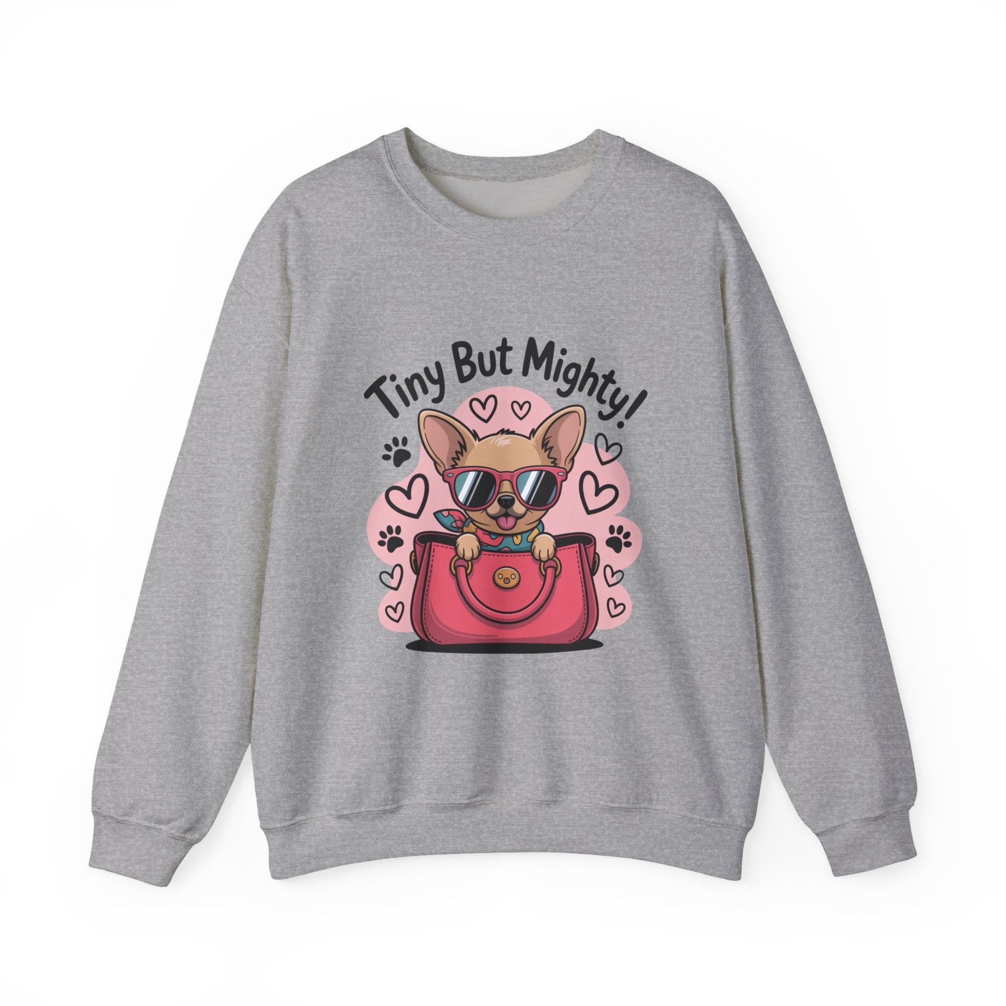 Tiny But Mighty Chihuahua Unisex Crewneck Sweatshirt – Cozy Power in Style