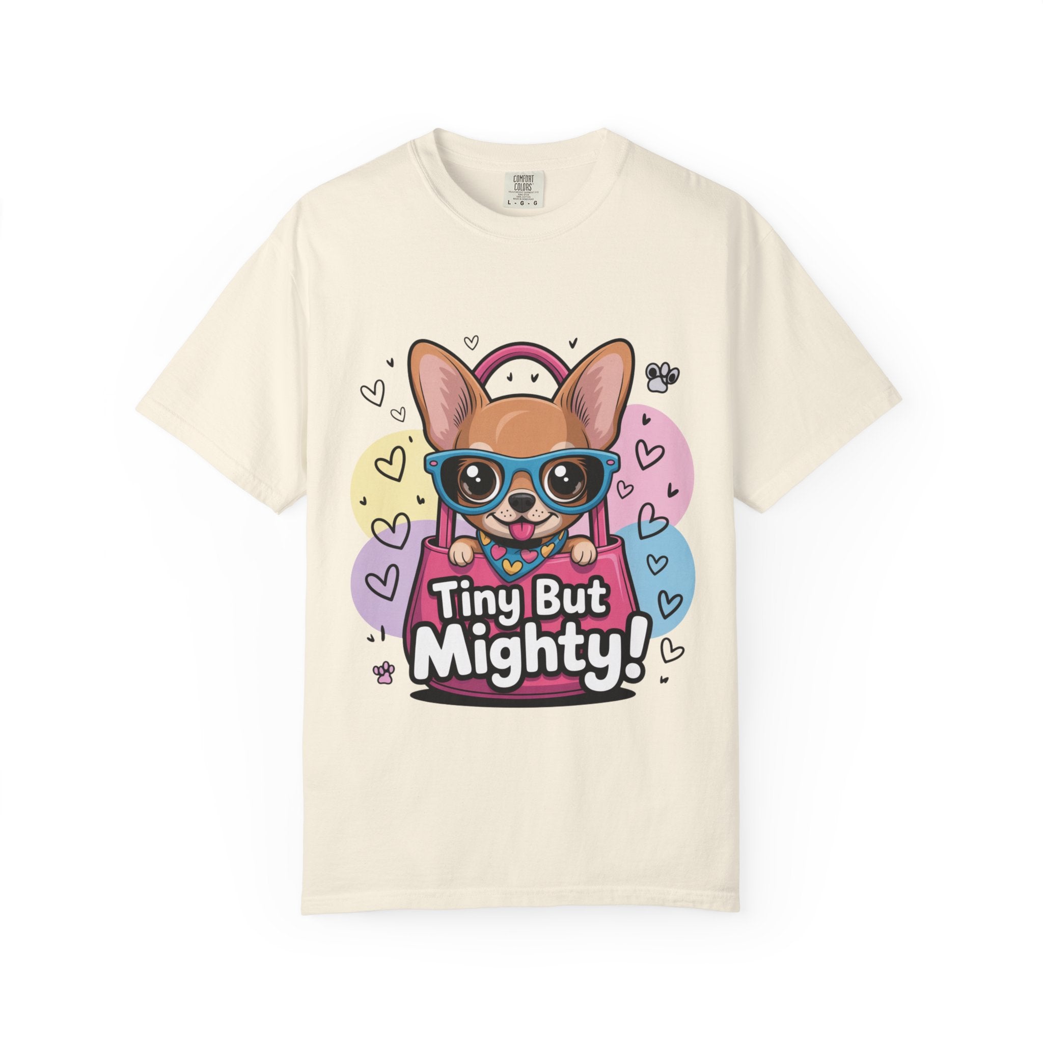 Tiny But Mighty Unisex Garment-Dyed T-shirt Tiny But Mighty! Unisex Garment-Dyed T-shirt, Cute Dog Tee, Pet Lover Gift, Casual Wear, Birthday Gift, Dog Mom Shirt