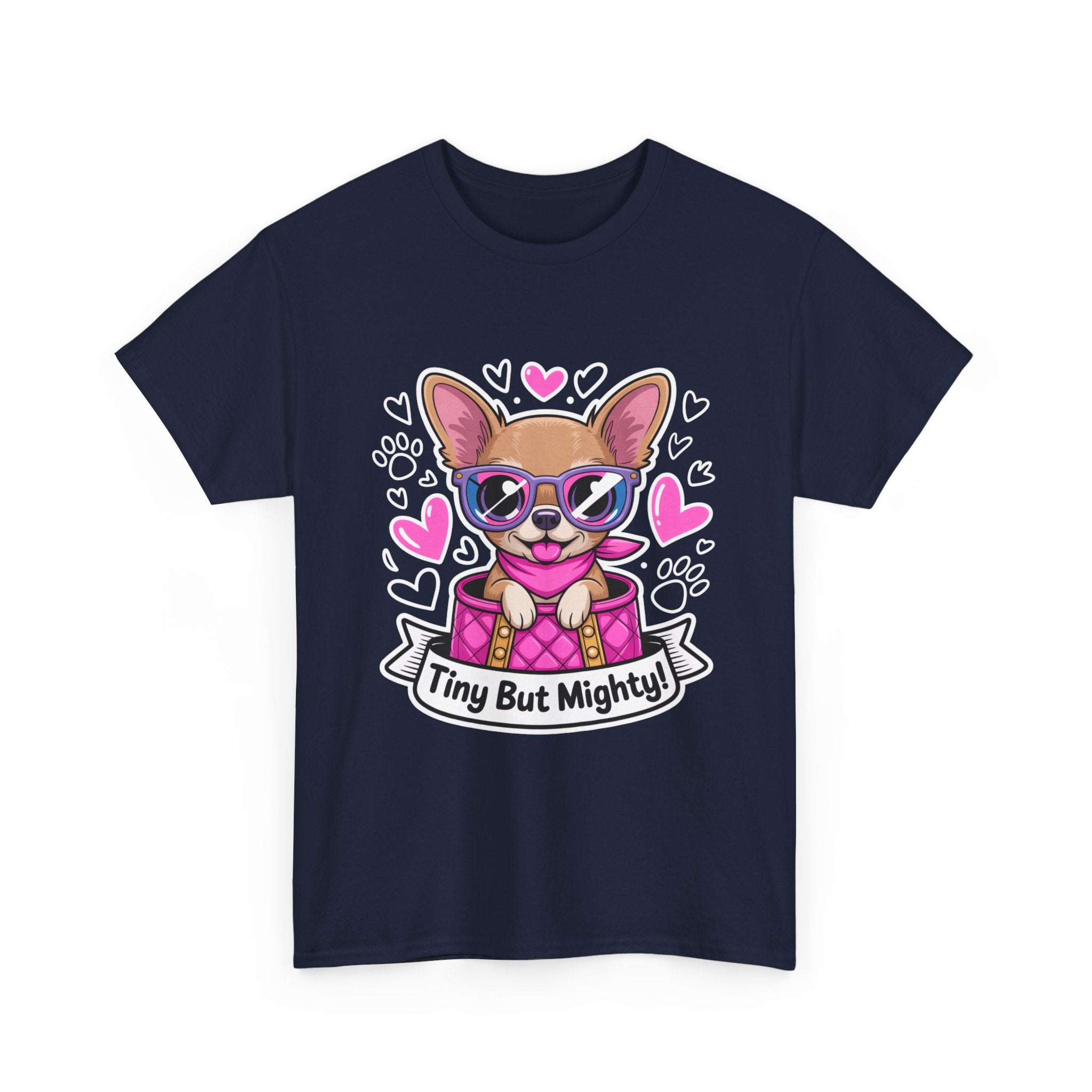 Tiny But Mighty Chihuahua Unisex Heavy Cotton Tee – Small Dog, Big Attitude!