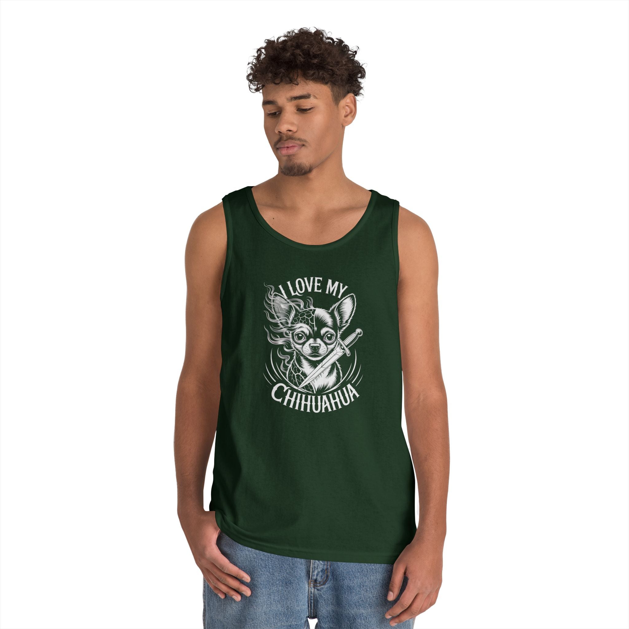 I Love My Chihuahua Tank Top, Funny Dog Lover Gift, Summer Fashion, Animal Lover Apparel, Beach Wear, Pet Owner Clothing