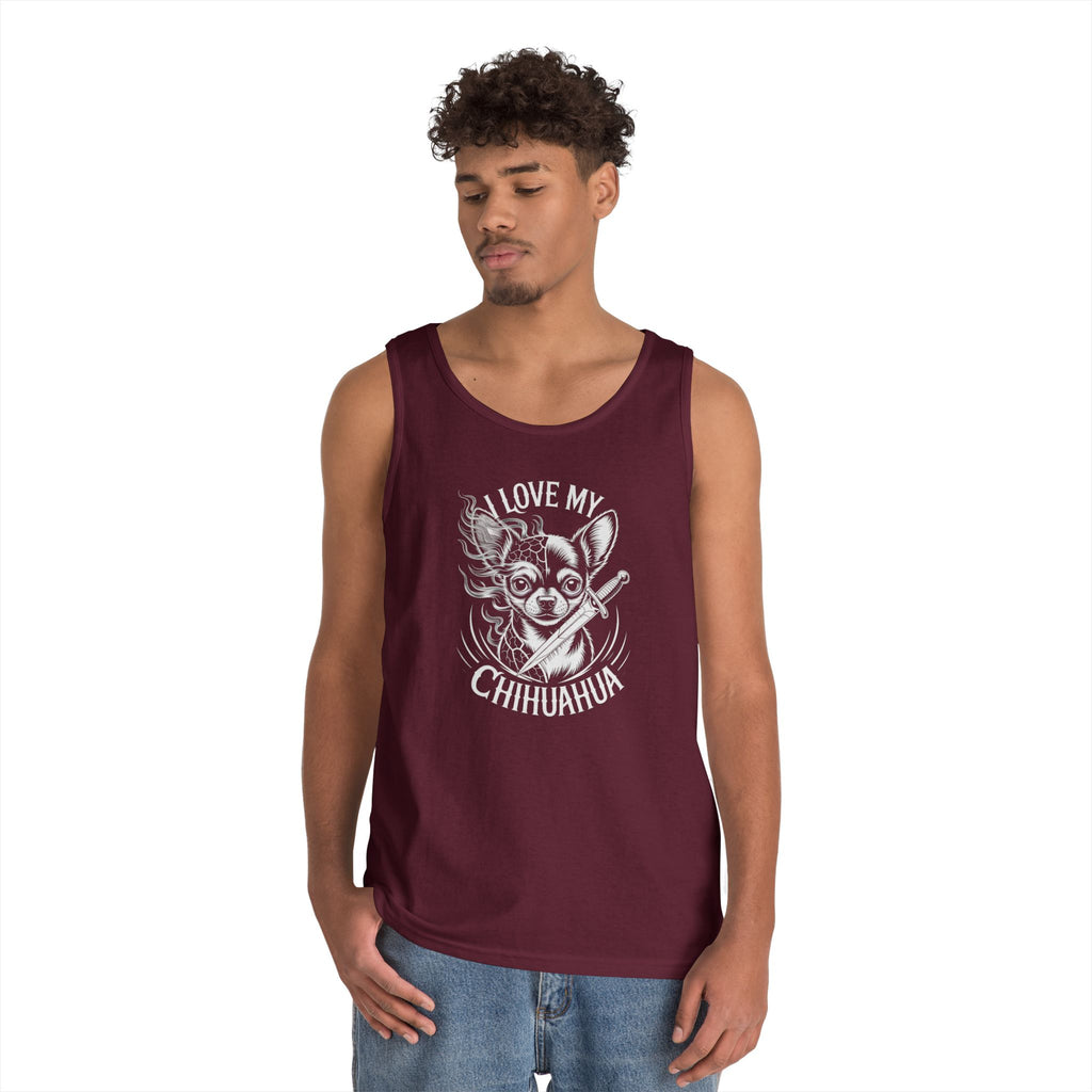 I Love My Chihuahua Tank Top, Funny Dog Lover Gift, Summer Fashion, Animal Lover Apparel, Beach Wear, Pet Owner Clothing