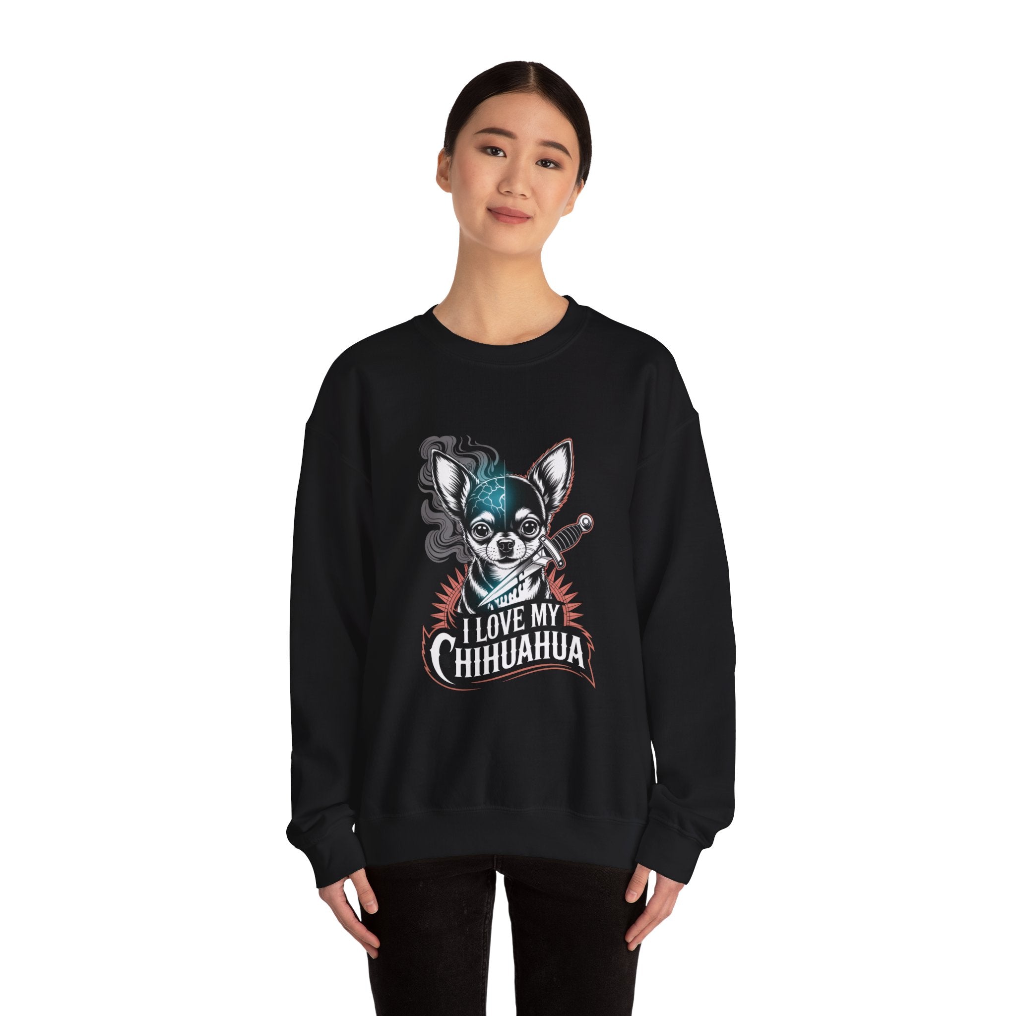 I Love My Chihuahua Unisex Heavy Blend™ Crewneck Sweatshirt Chihuahua Love Sweatshirt, Cozy Pet Lover Crewneck, Gift for Dog Owners, Cute Animal Apparel, Perfect for Dog Lovers