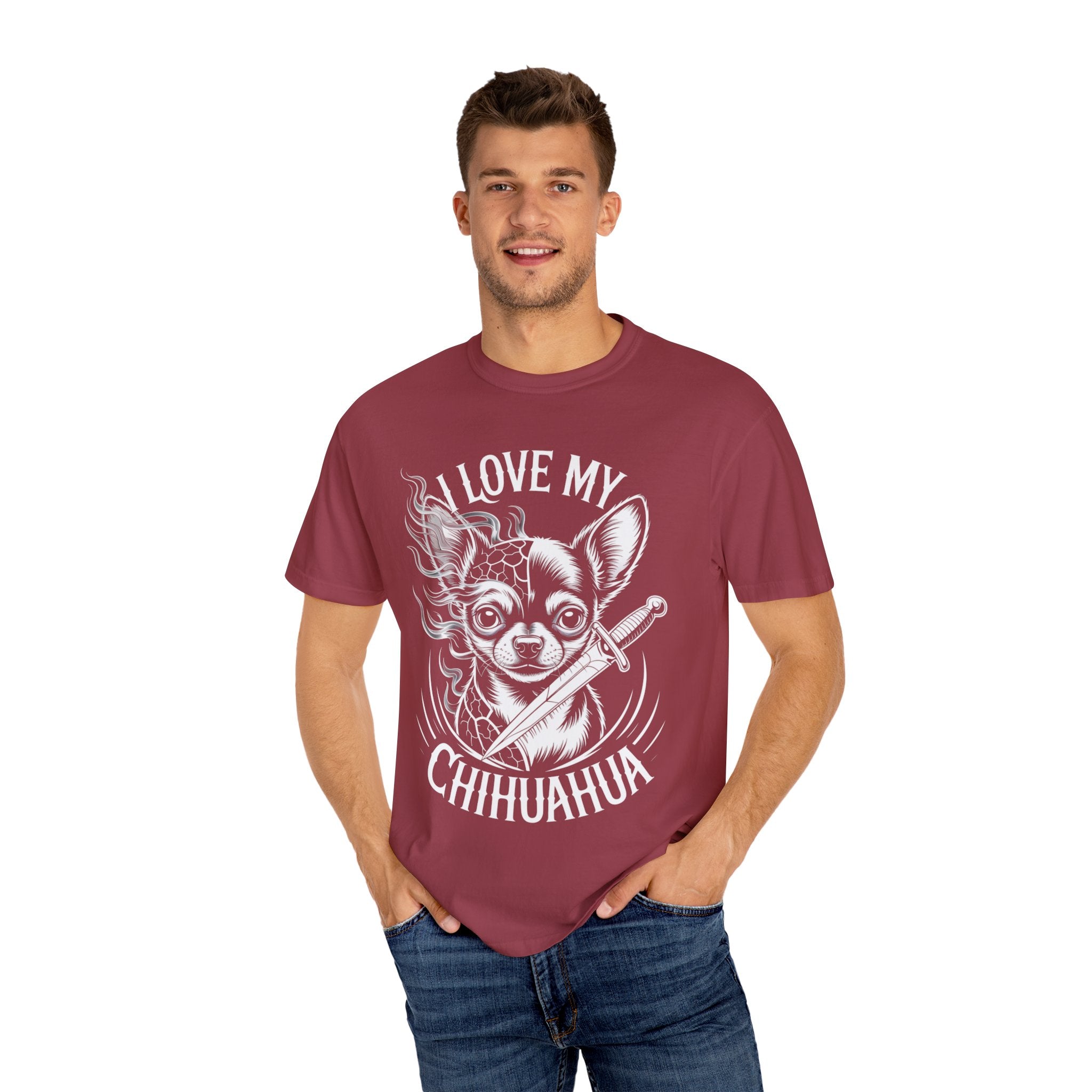 I Love My Chihuahua Unisex Garment-Dyed T-shirt