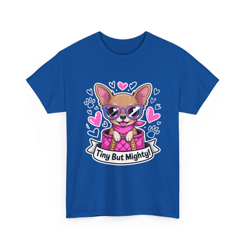 Tiny But Mighty Chihuahua Unisex Heavy Cotton Tee – Small Dog, Big Attitude!