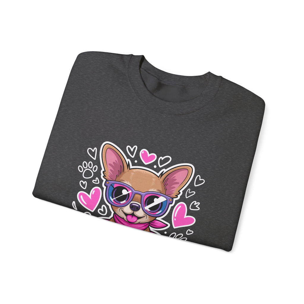 Tiny But Mighty Chihuahua Unisex Crewneck Sweatshirt – Small Pup, Big Heart